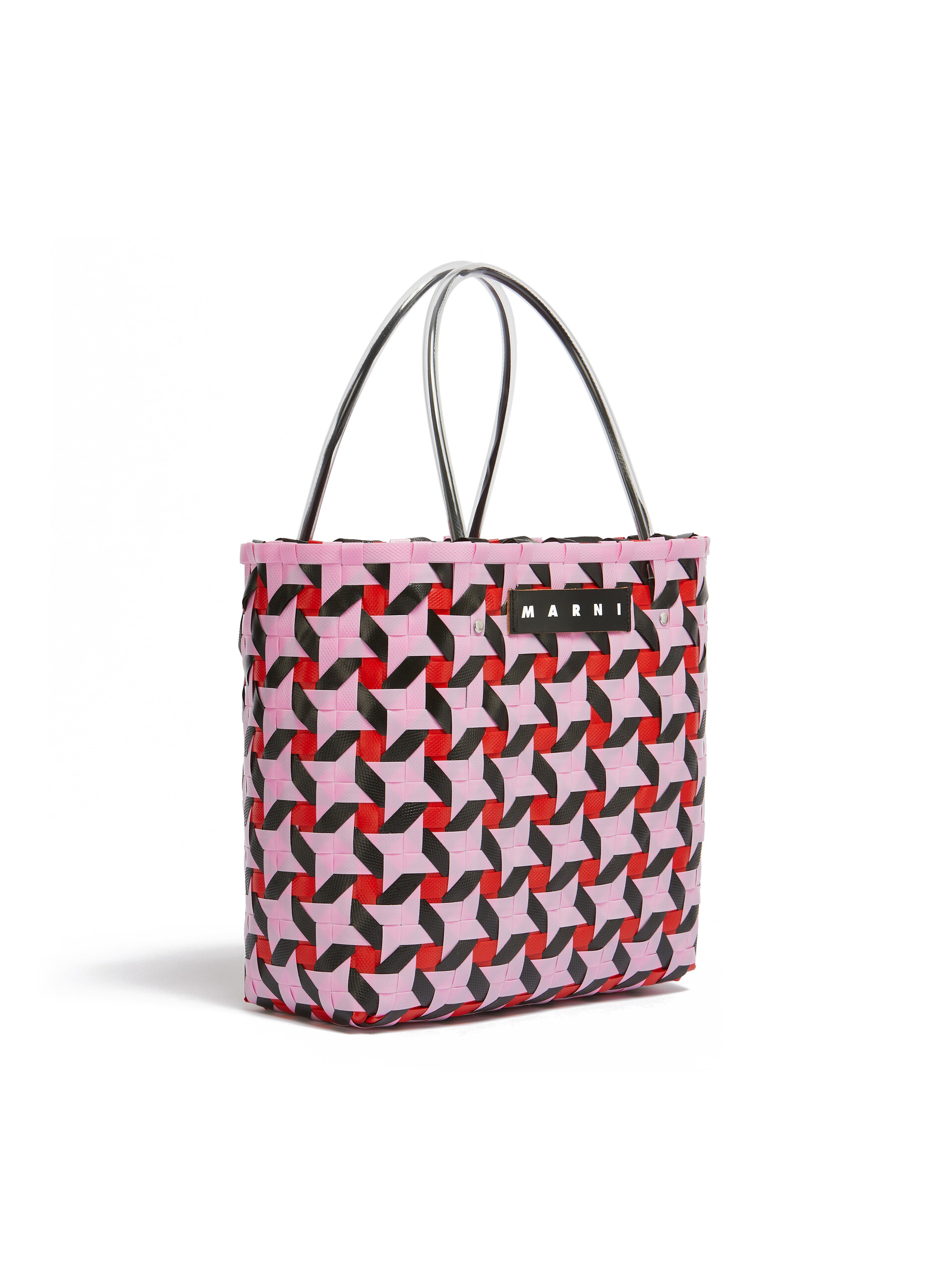 Borsa MARNI MARKET BASKET Media in intrecciato rosa - Borse shopping - Image 2