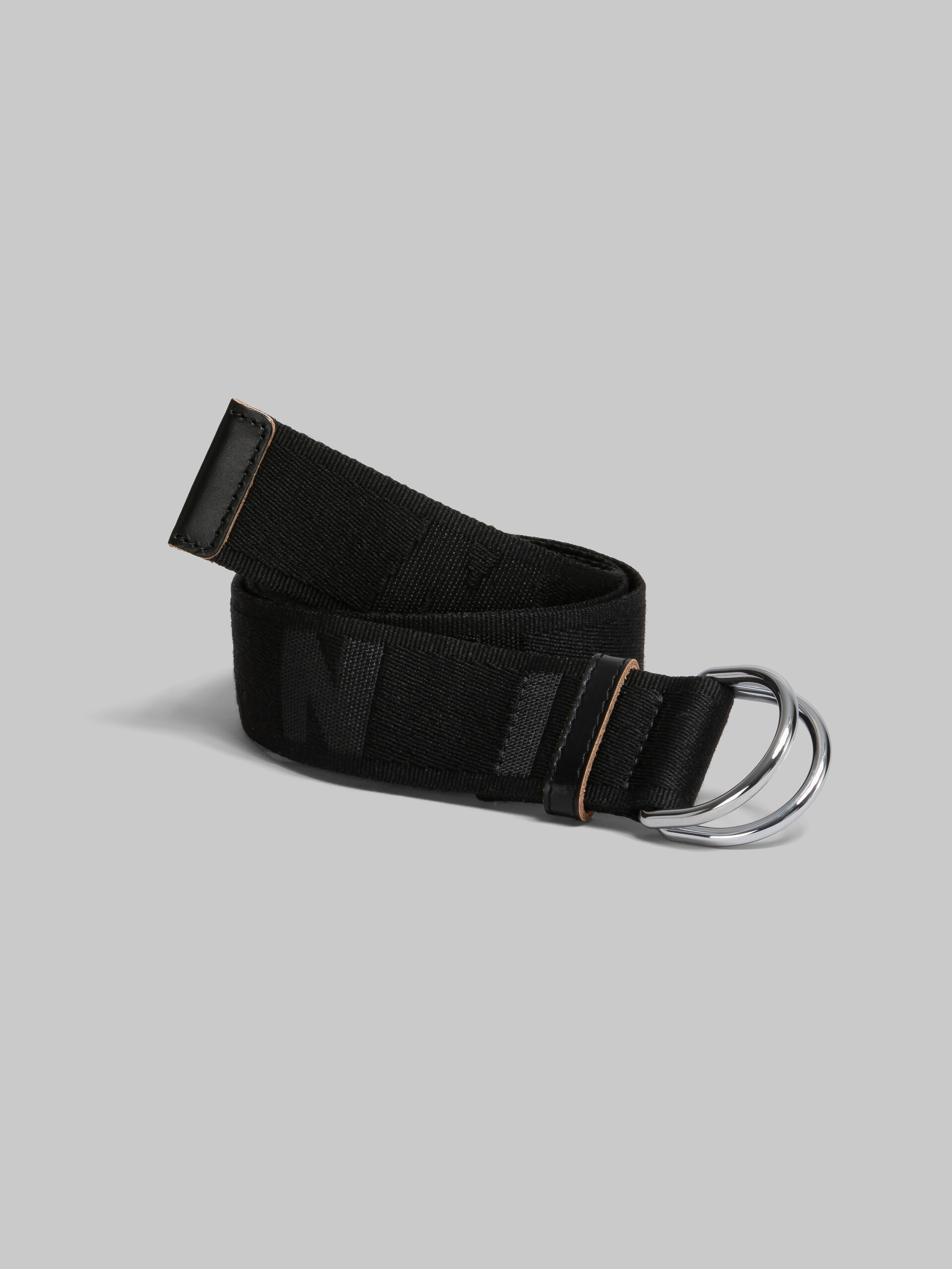 Cintura in nastro logato nero - Cintura - Image 2