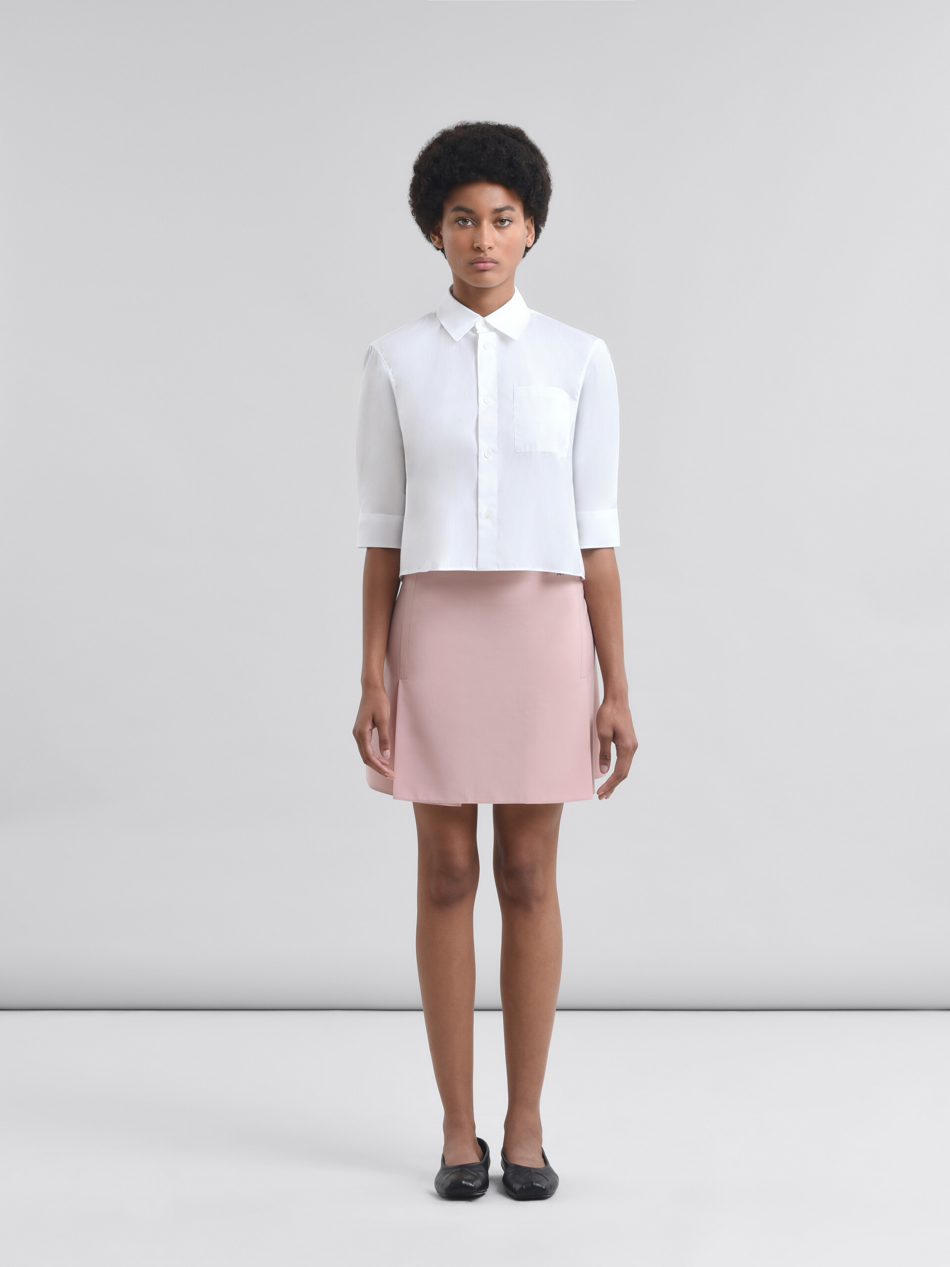 Pink stretch wool mini skirt - Skirts - Image 2