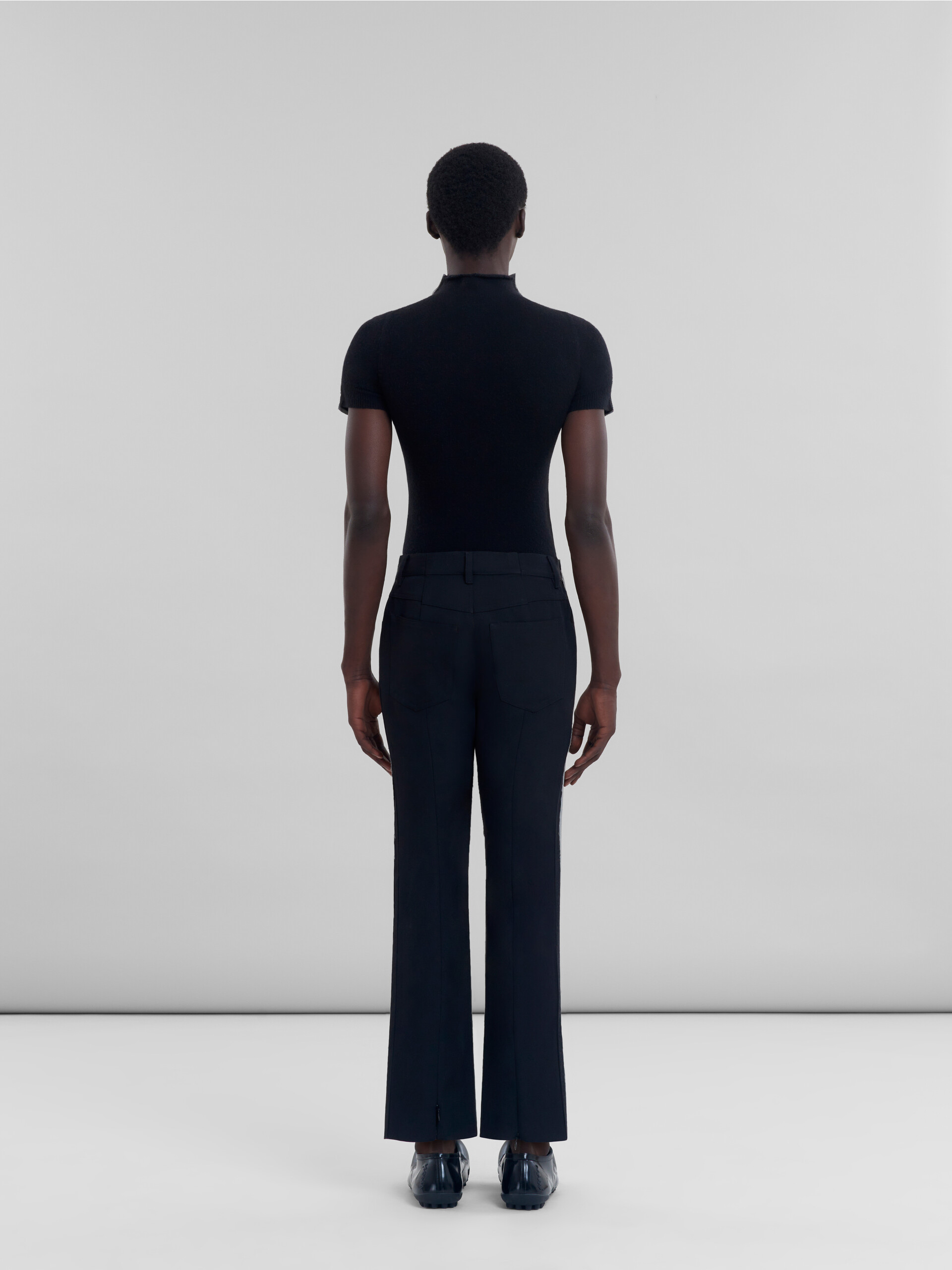 Brown wool trousers with contrasting back - Pants - Image 3