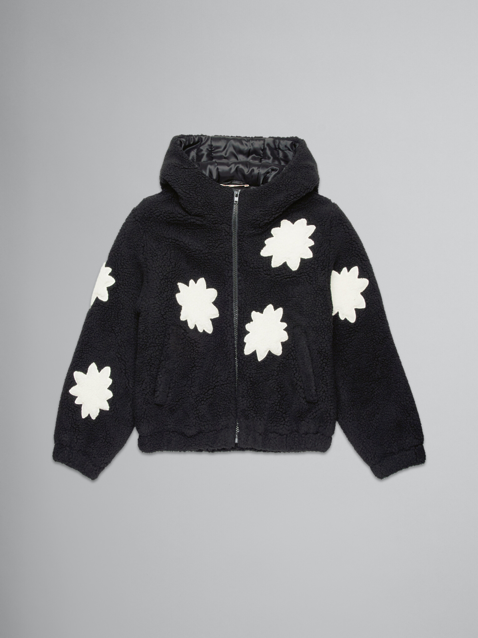 Black teddy jacket with stars - Jackets - Image 1