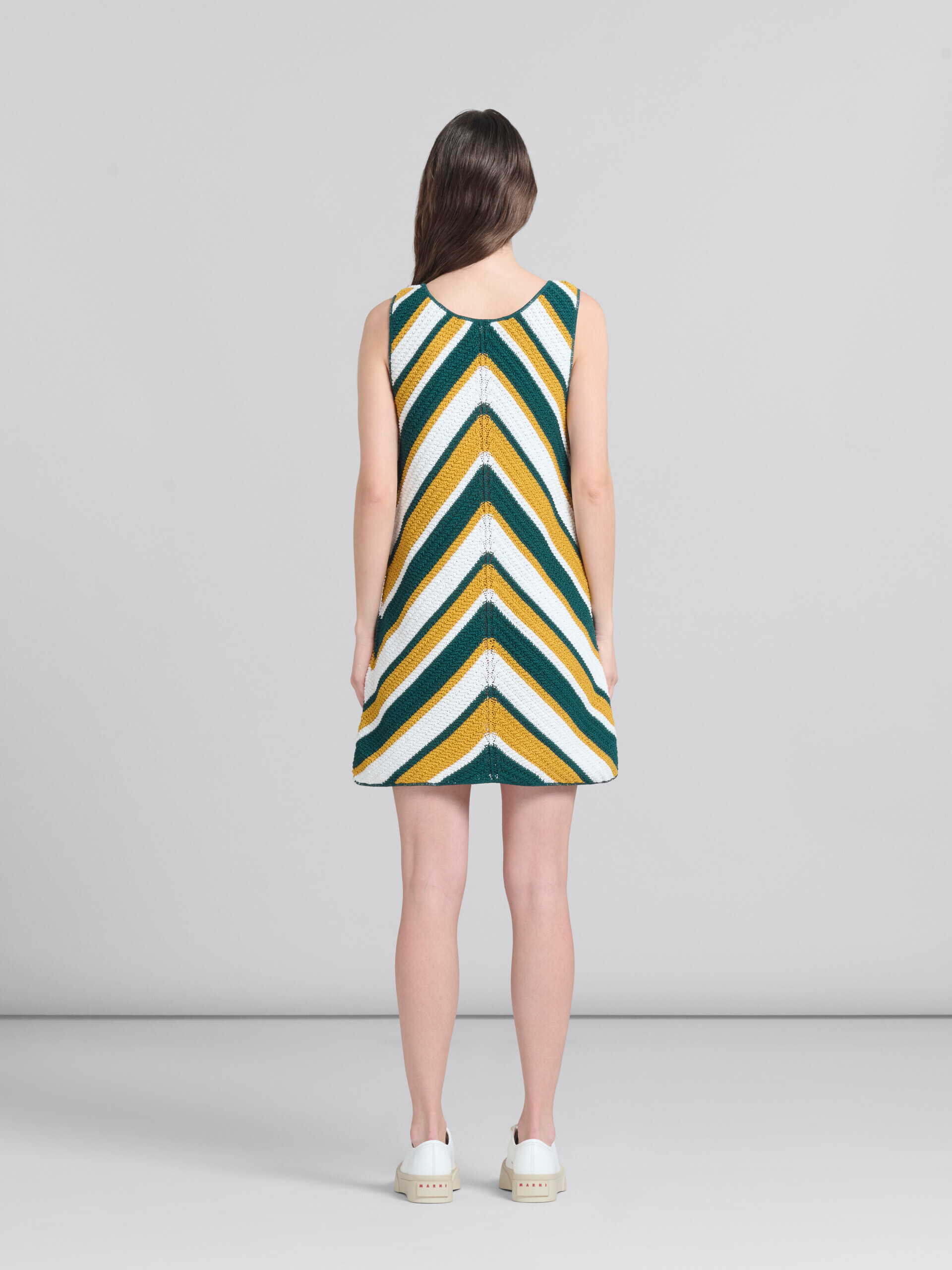 쉐브론 패턴 틸 & 옐로우 크로셰 드레스 - 드레스 - Image 3