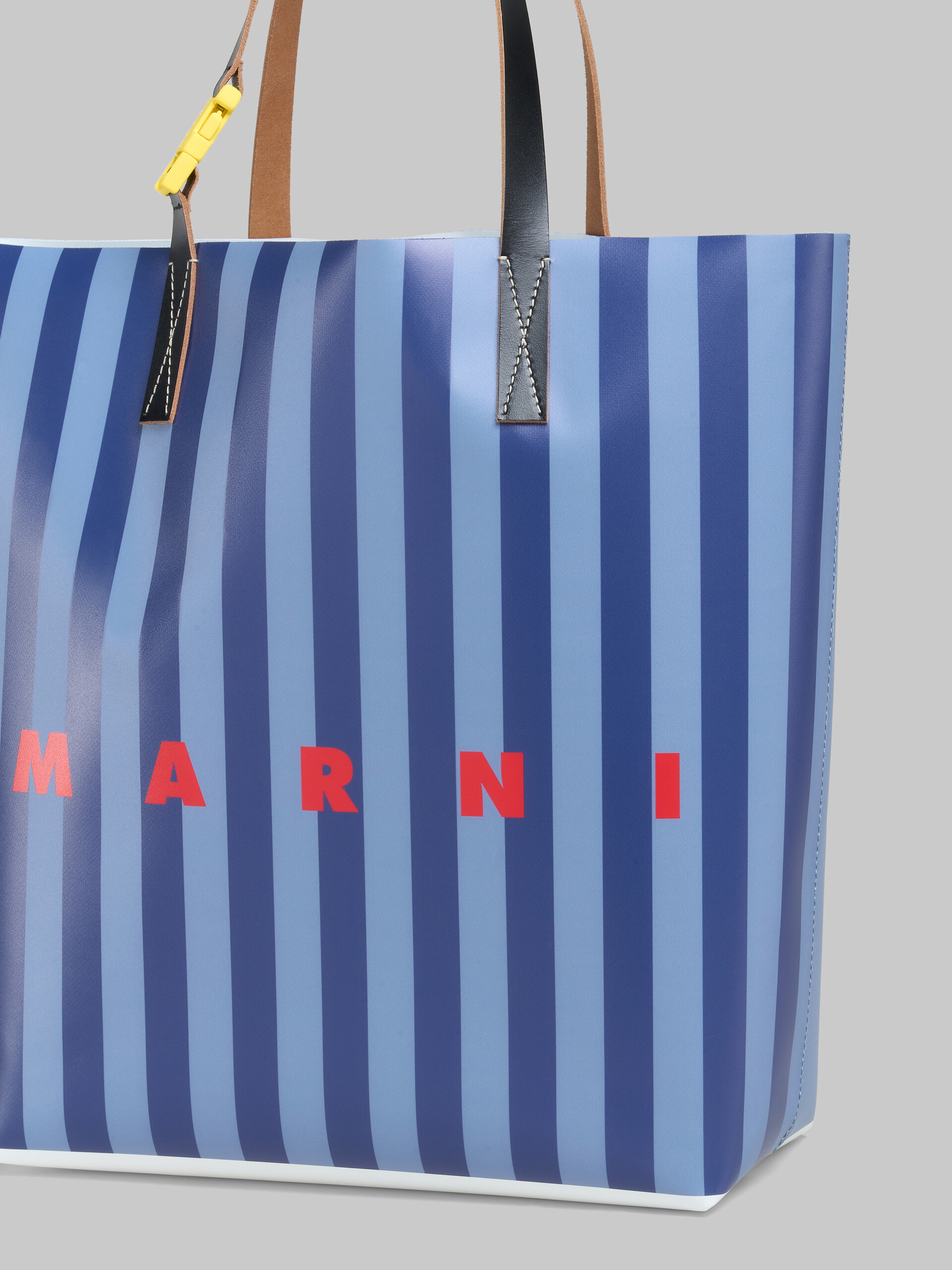 Blue striped Tribeca shopping bag with Marni logo - Shopping Bags - Image 5