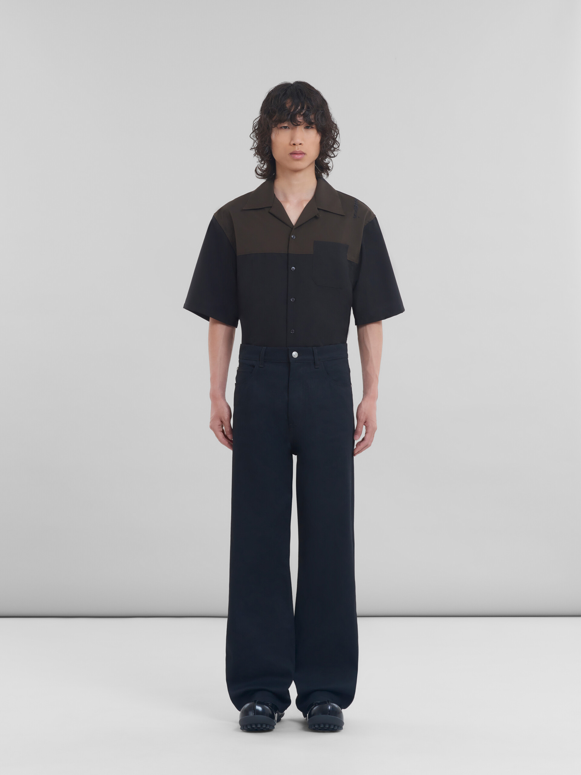 Black denim wide-leg jeans - Pants - Image 2