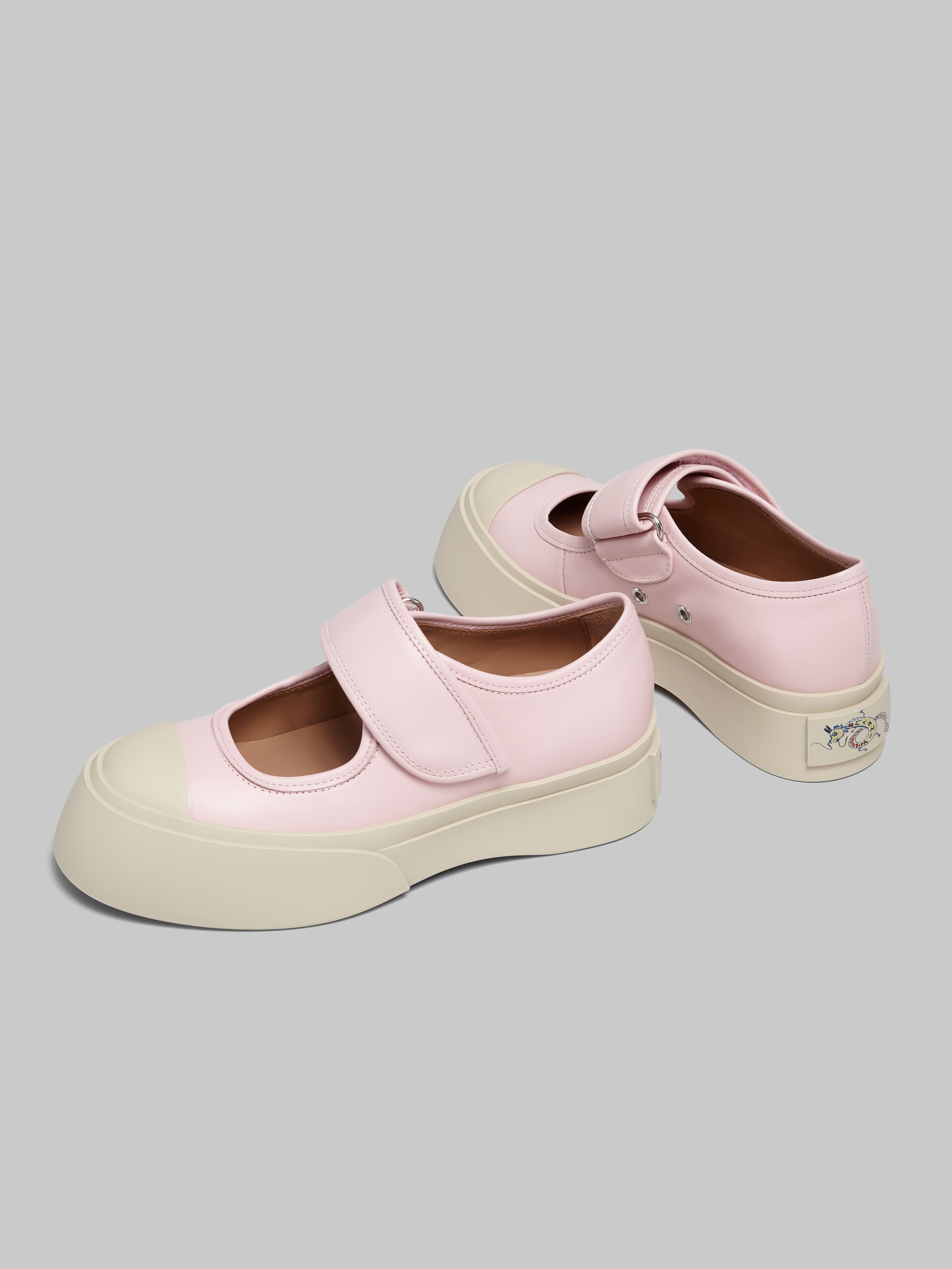 Zapatilla Mary Jane de piel de napa rosa claro - Sneakers - Image 5