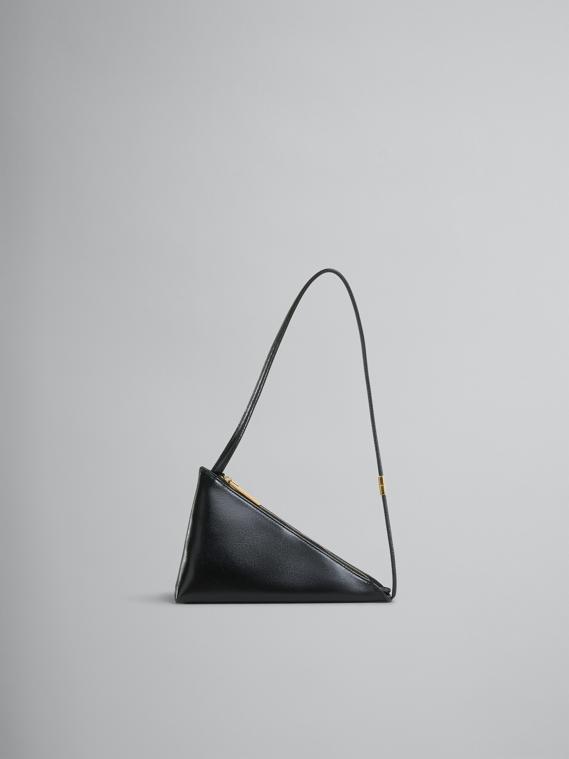 Sac à bandoulière Prisma Triangle en cuir noir - Sacs portés épaule - Image 1