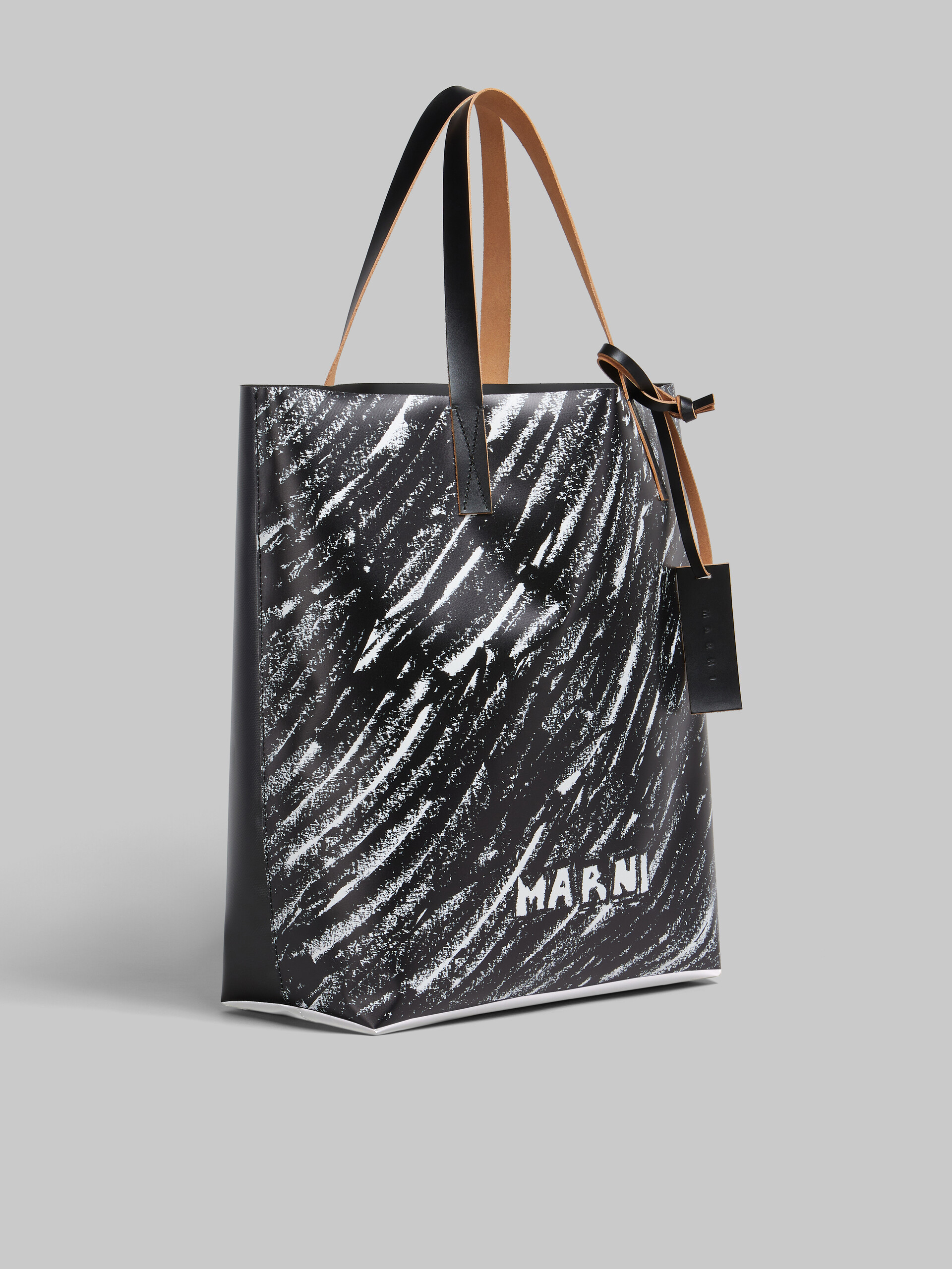 Tribeca tote bag with grey Crayon print - Shopping Bags - Image 5