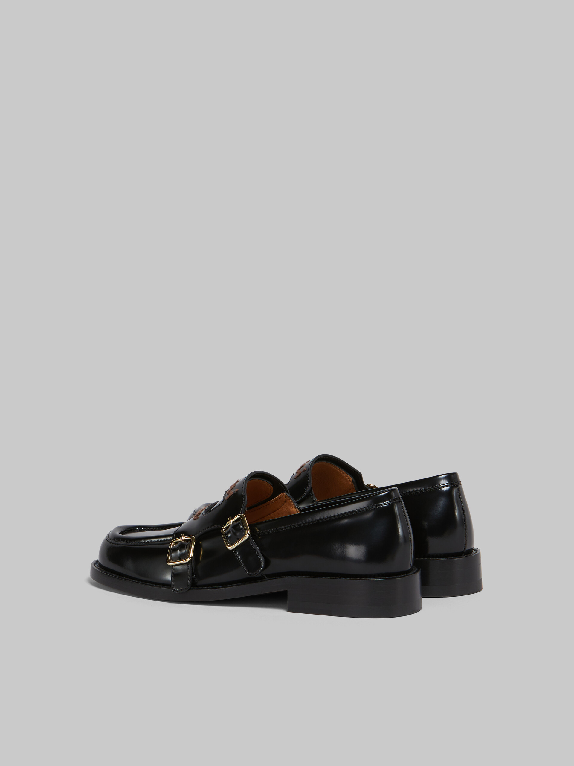 Black leather Bambi 3.0 loafer with double buckle - Mocassin - Image 3