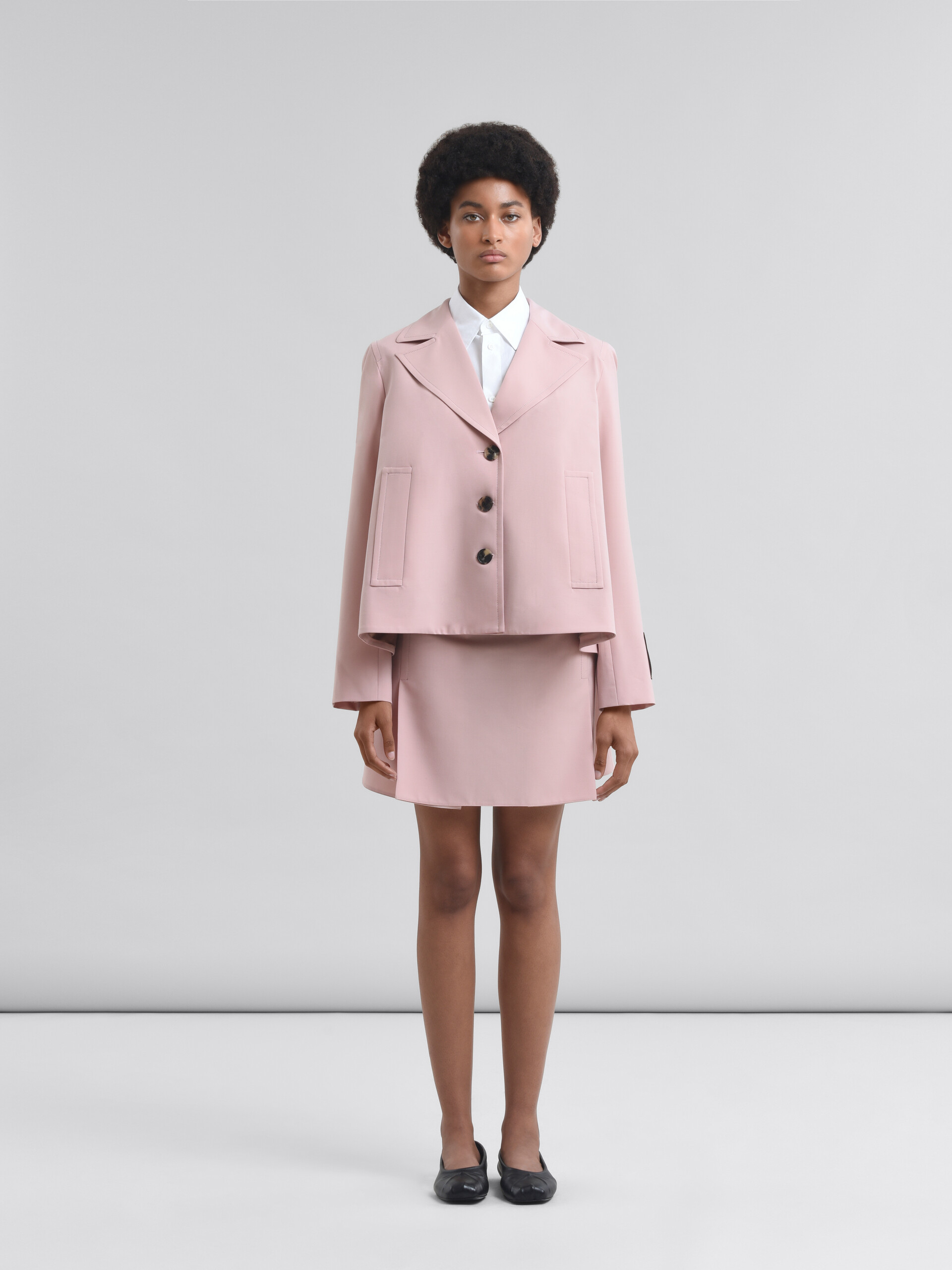 Pink virgin wool A-line jacket - Jackets - Image 2