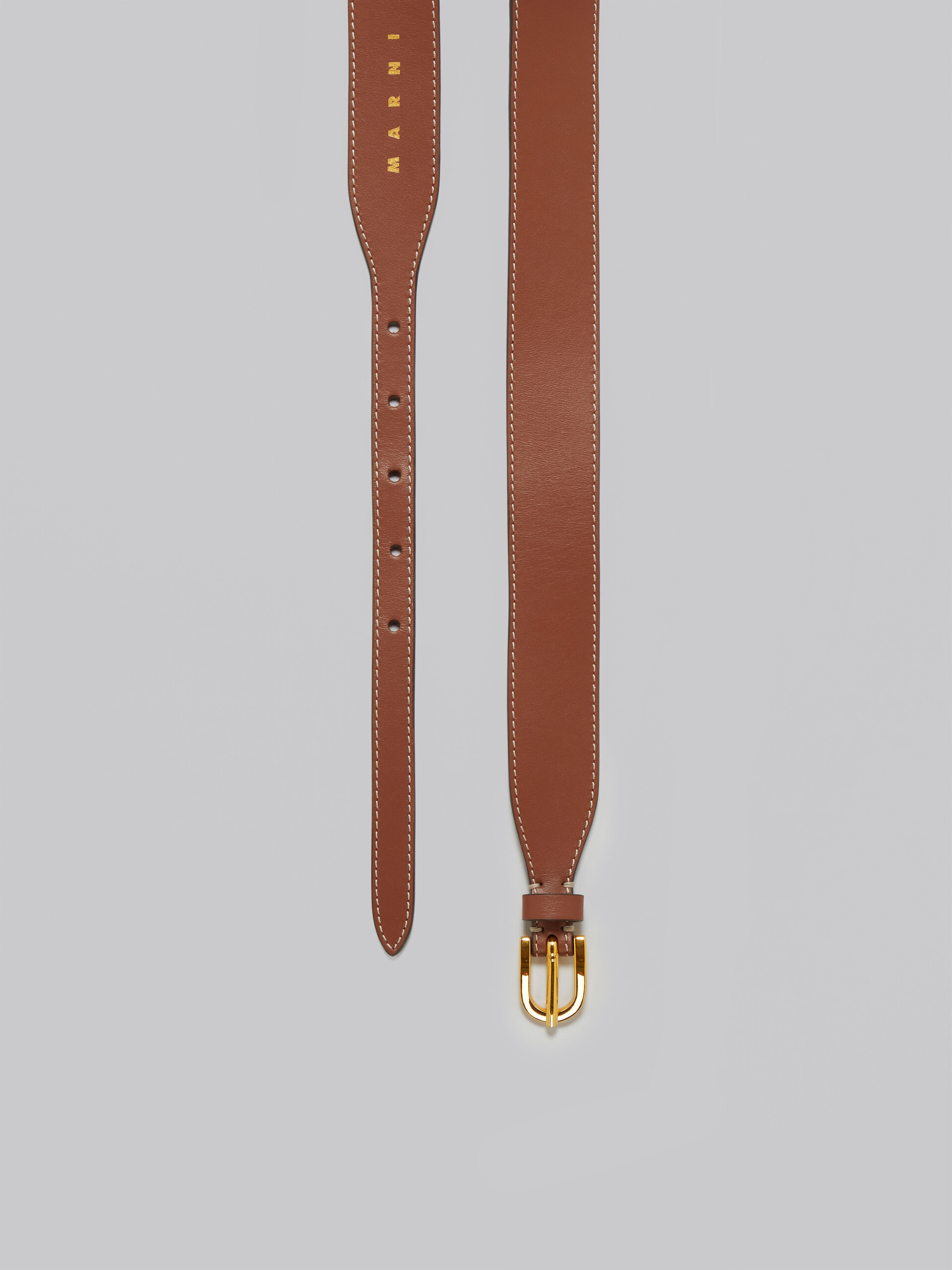 Cintura in pelle marrone - Cintura - Image 4