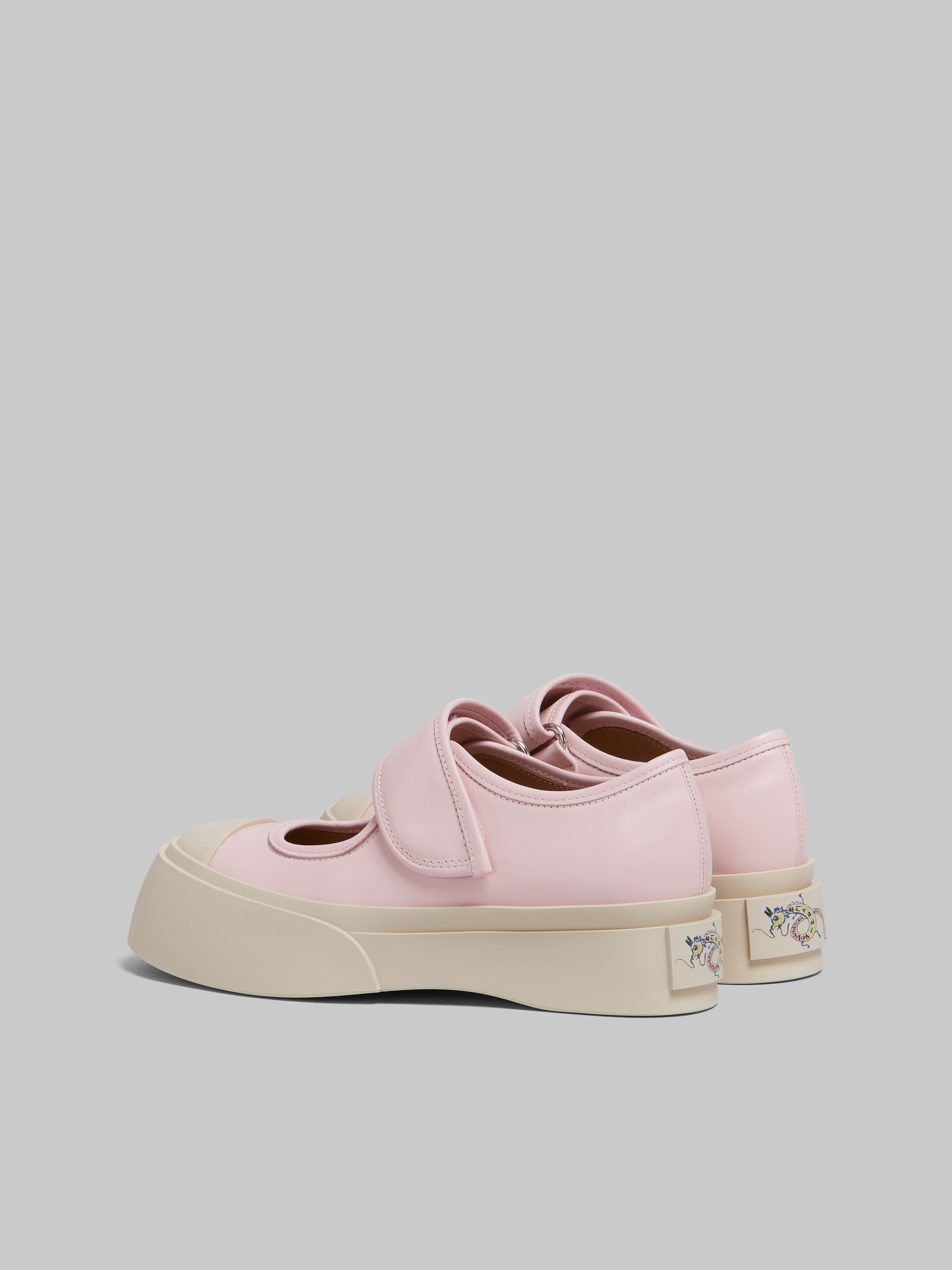 Zapatilla Mary Jane de piel de napa rosa claro - Sneakers - Image 3