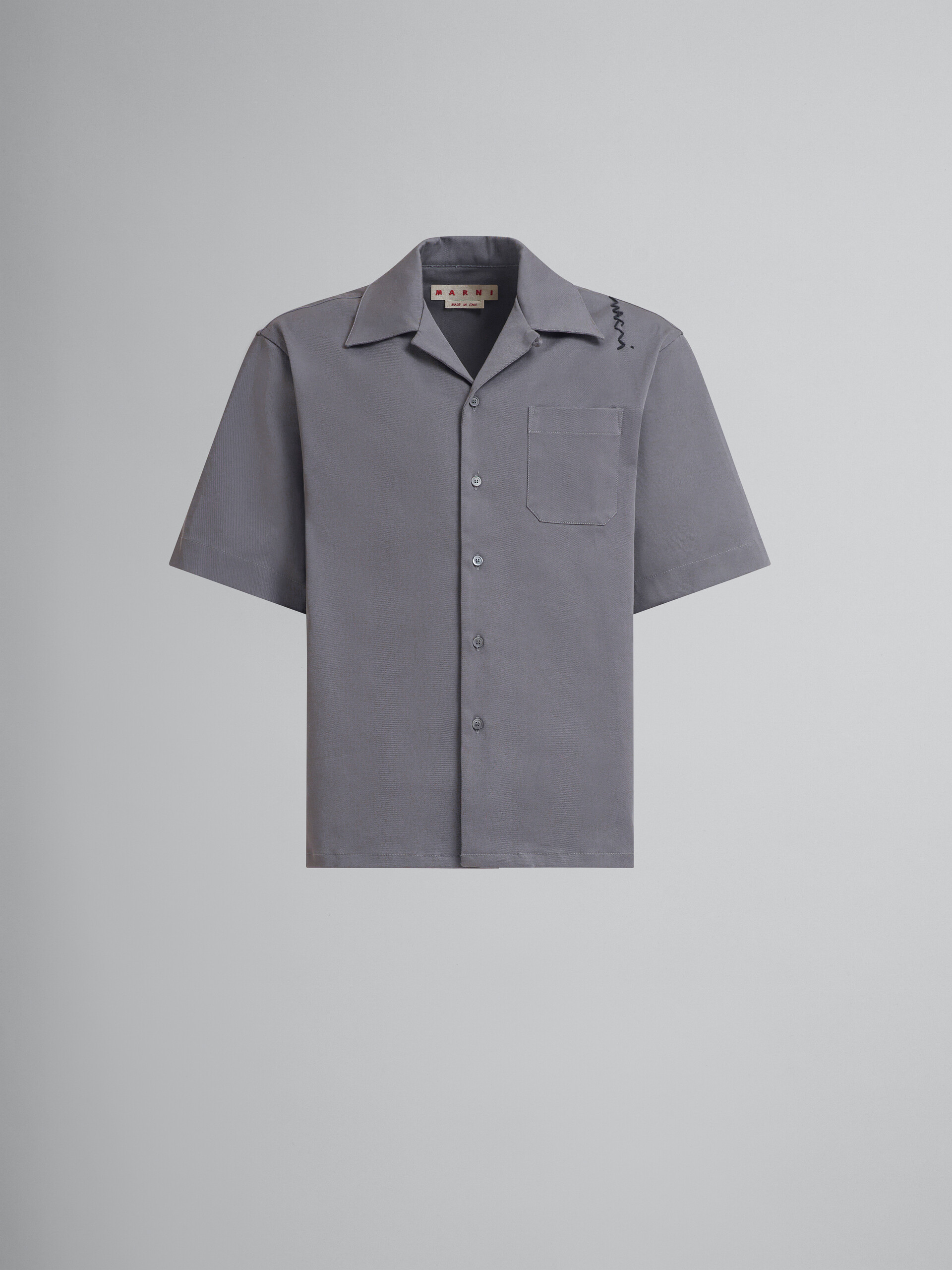 Grey cotton bowling shirt - Shirts - Image 1