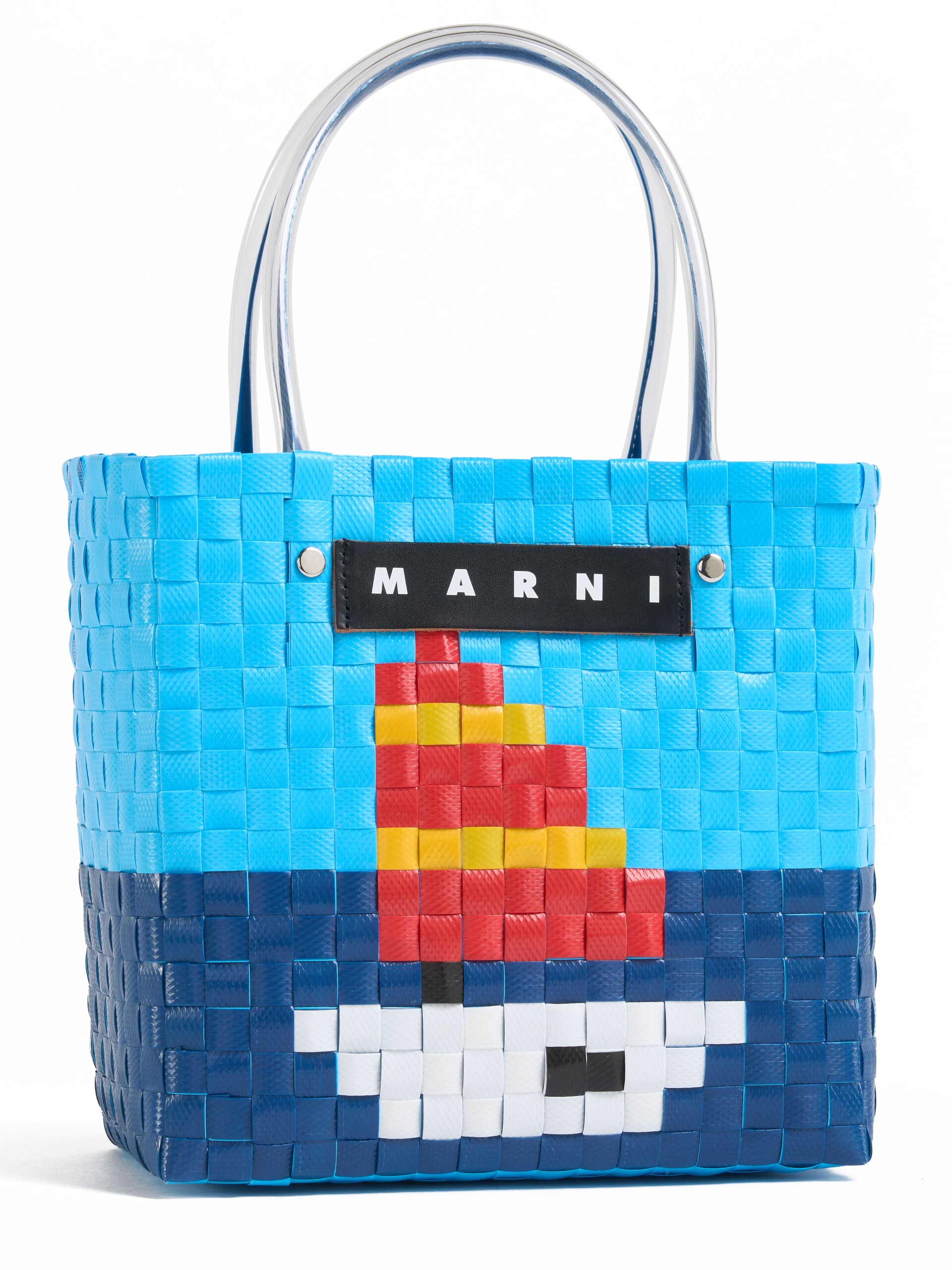 Light blue MARNI MARKET SUMMER BASKET bag - Shopping Bags - Image 4