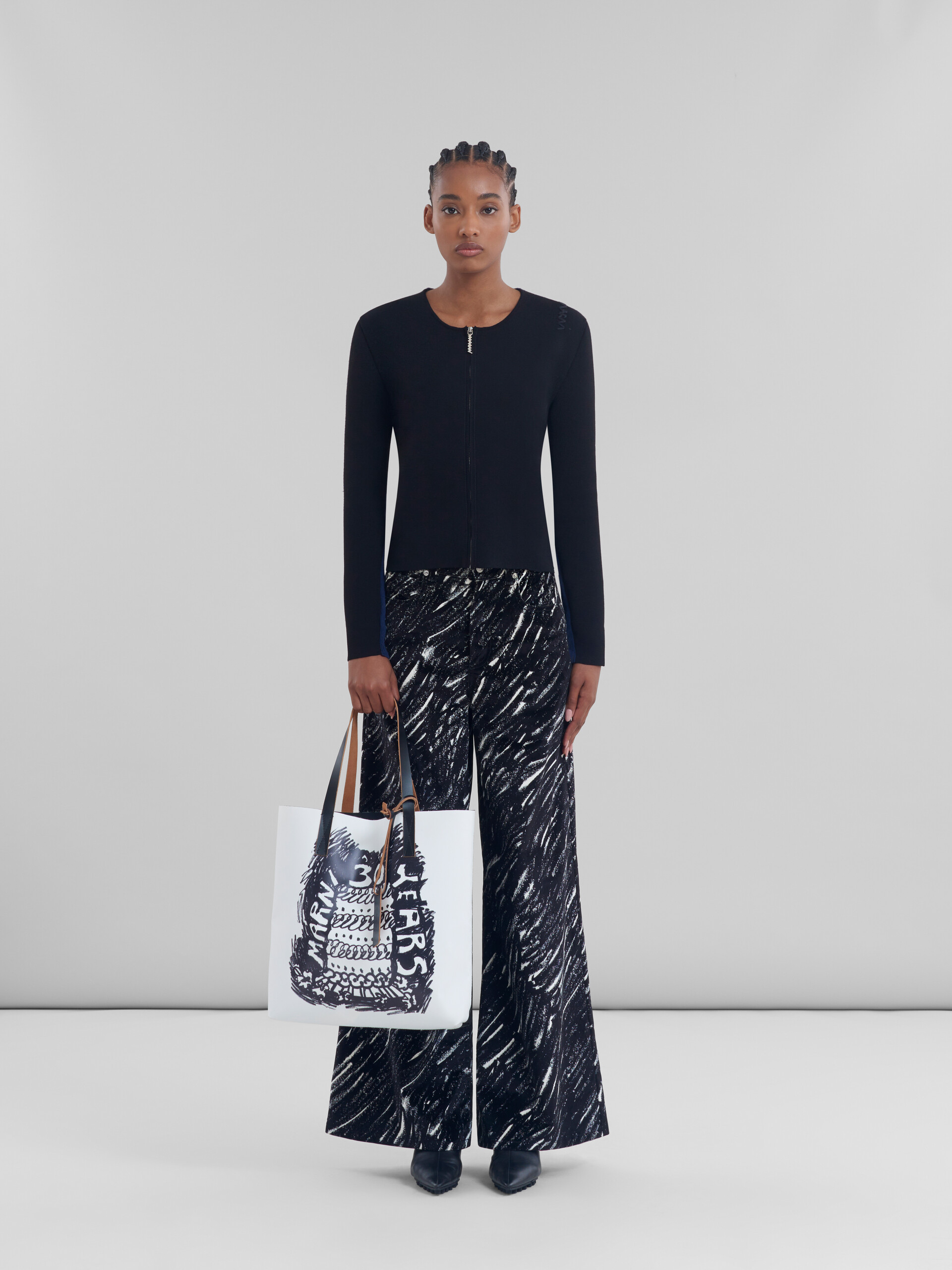 Two tone Tribeca tote with Marni 30th Anniversary print - Shopping Bags - Image 2