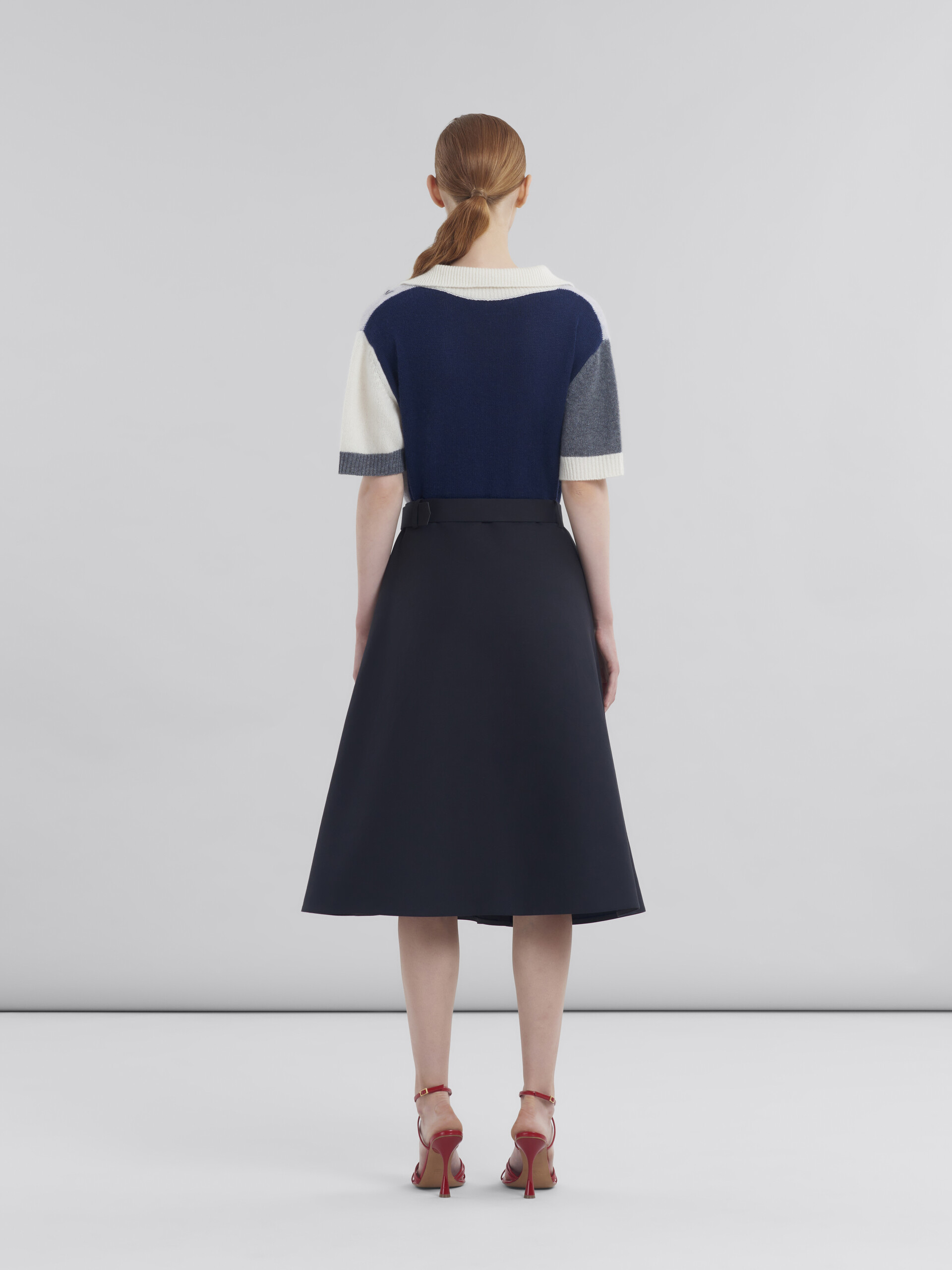 Black cotton A-line skirt with Marni Symbol - Skirts - Image 3