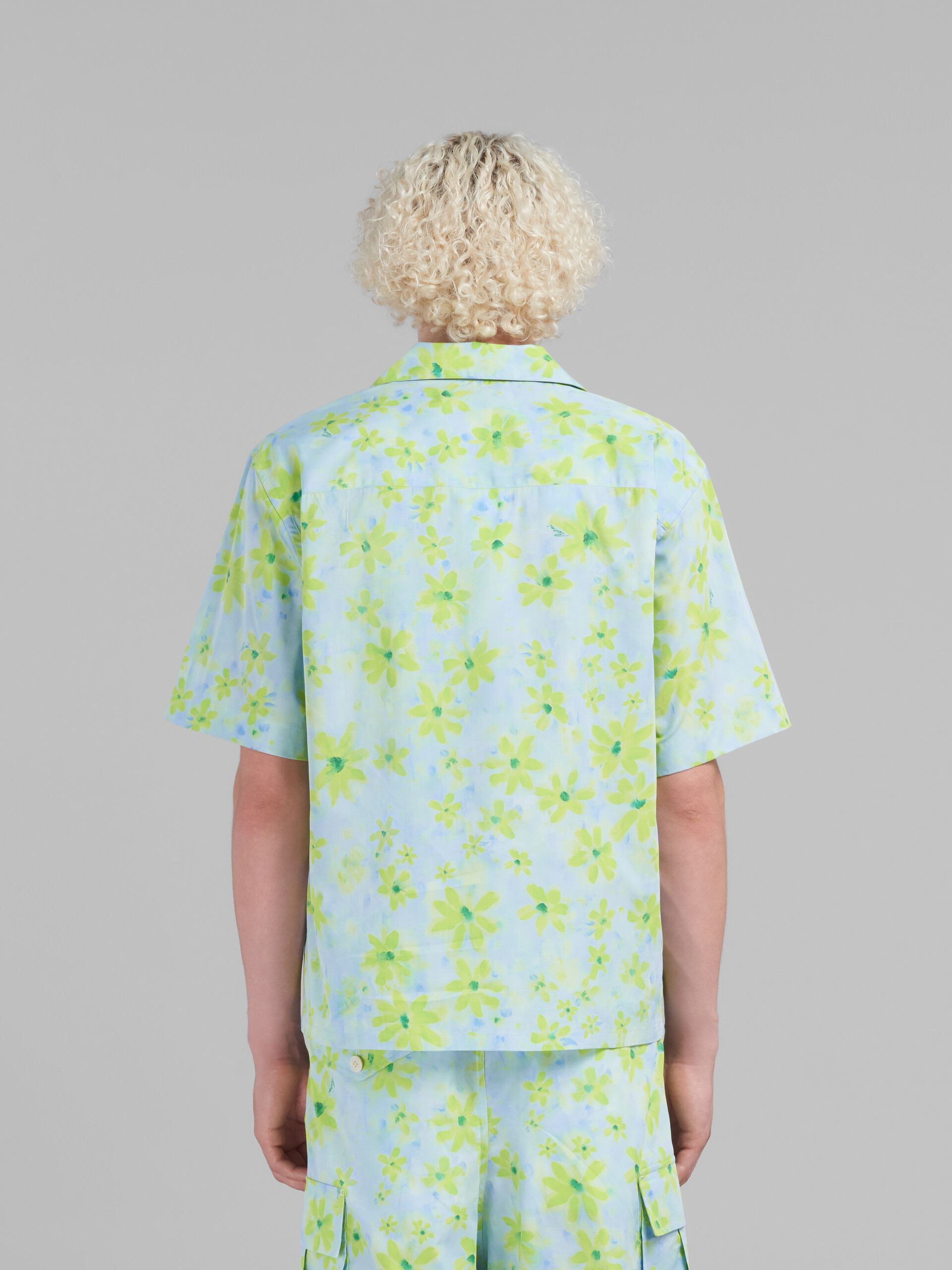 Chemise de bowling en popeline vert clair avec imprimé Parade - Chemises - Image 3