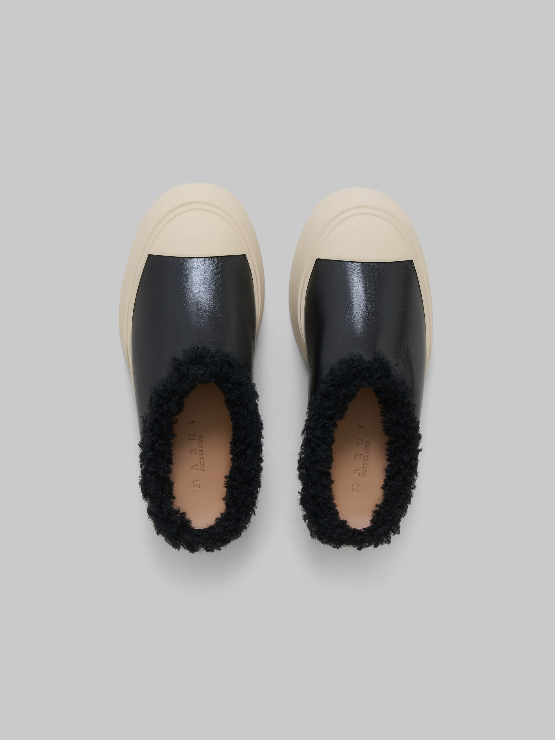 Black leather and shearling Pablo sabot - Sneakers - Image 4