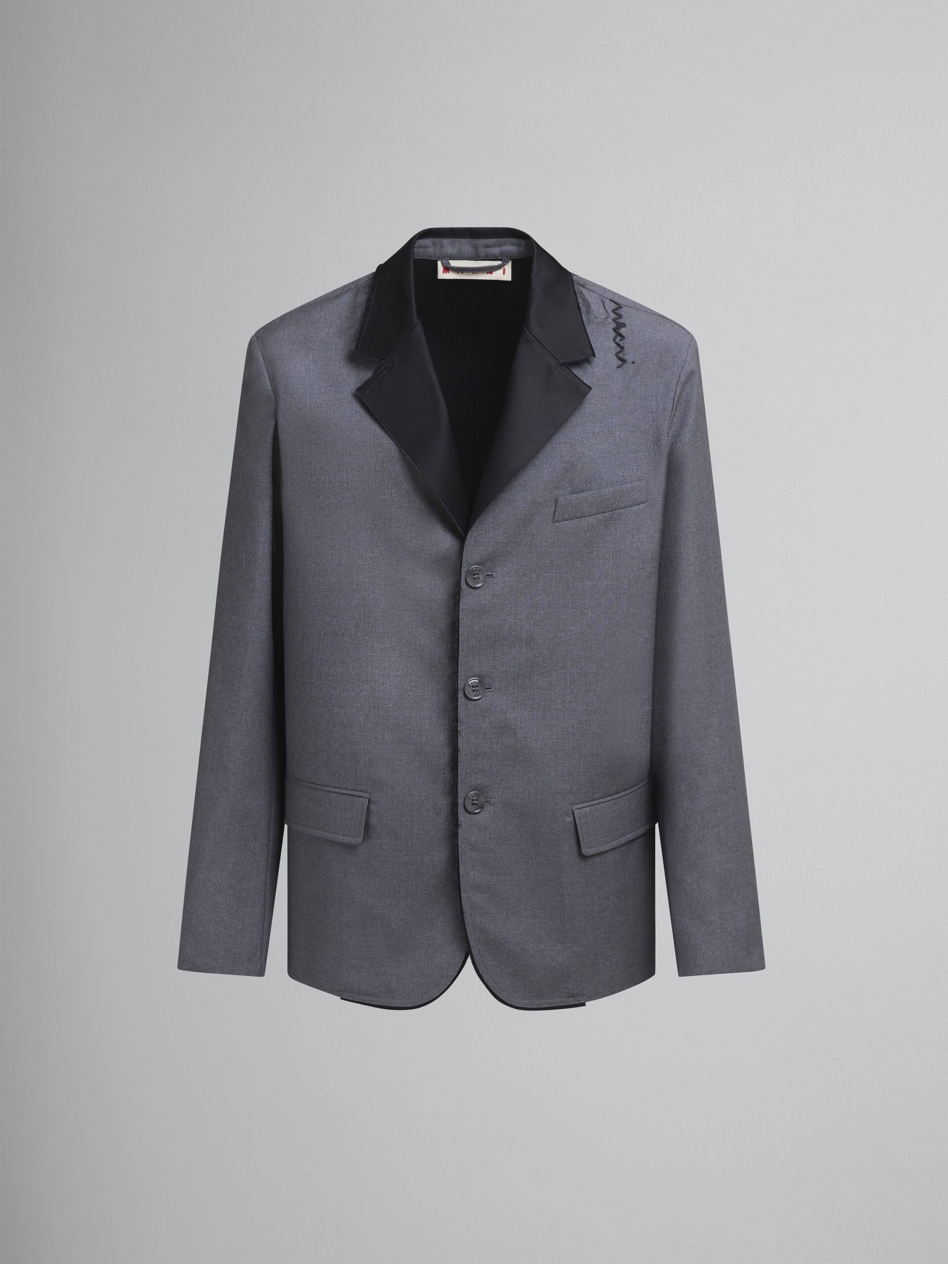 Grey single breasted wool jacket with Marni Symbol - Jackets - Image 1