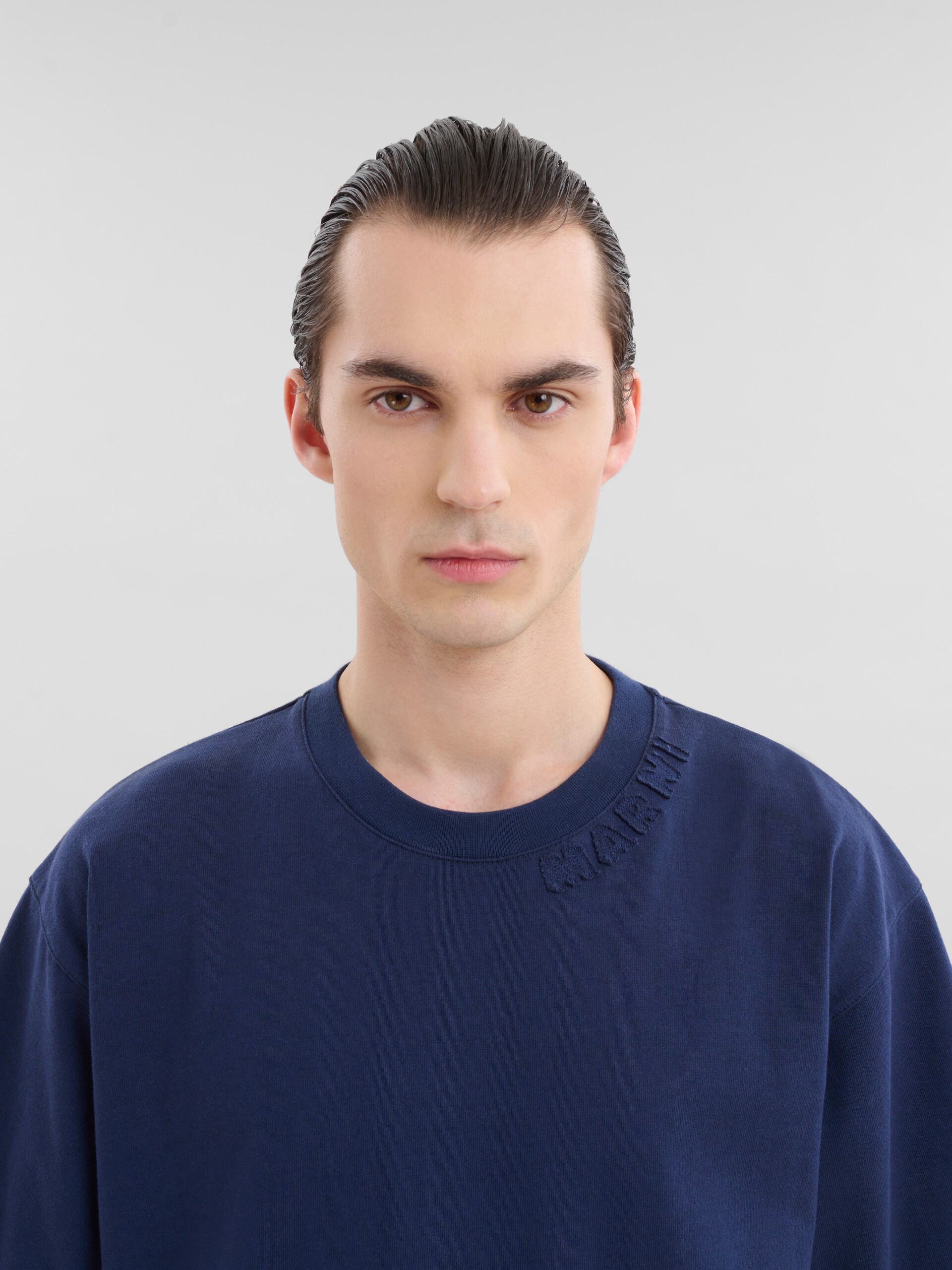Camiseta oversize azul claro de algodón orgánico con parches Marni - Camisetas - Image 4