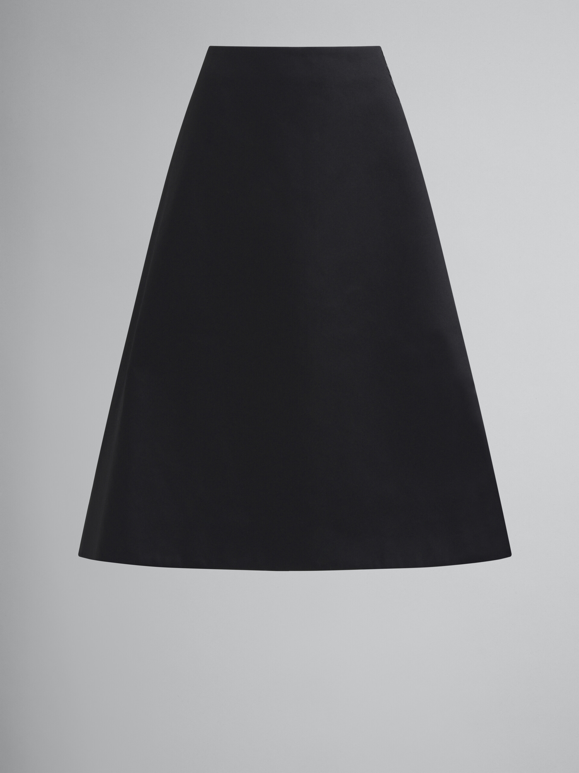 Black organic cotton satin flared skirt - Skirts - Image 1