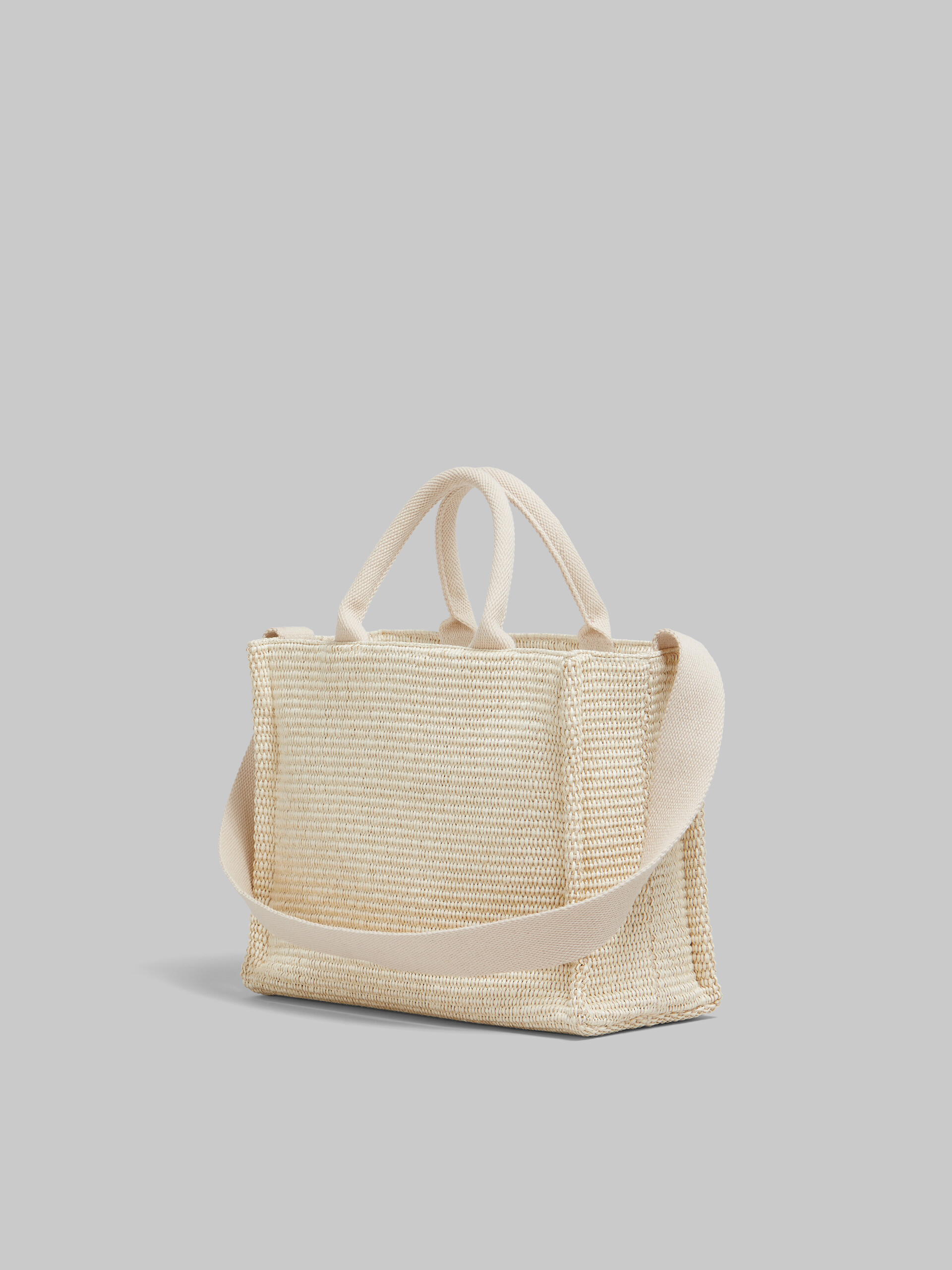 Pink raffia-effect Small Tote Bag - Shopping Bags - Image 3