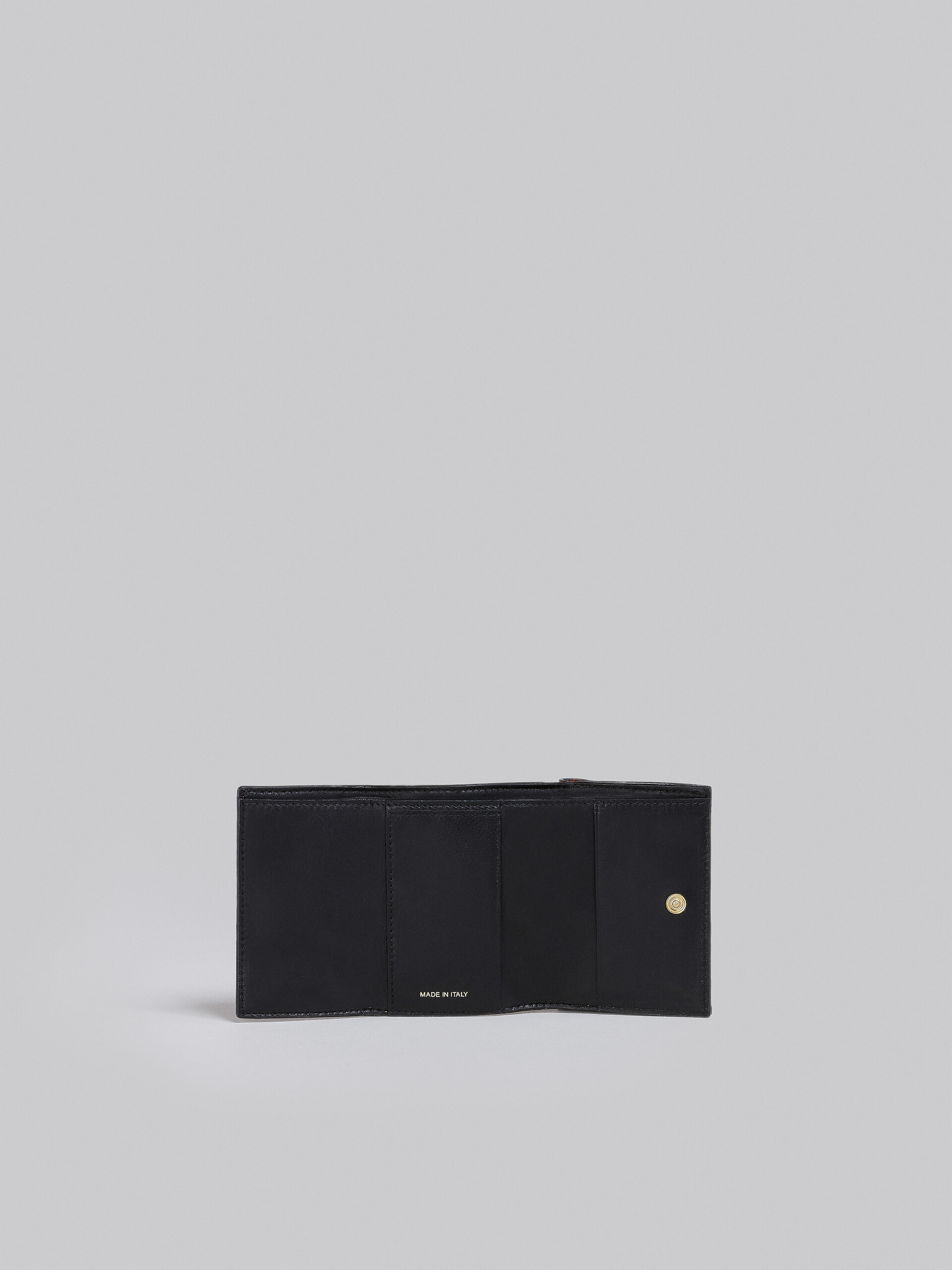 Portafoglio tri-fold in pelle grigia e nera - Portafogli - Image 2