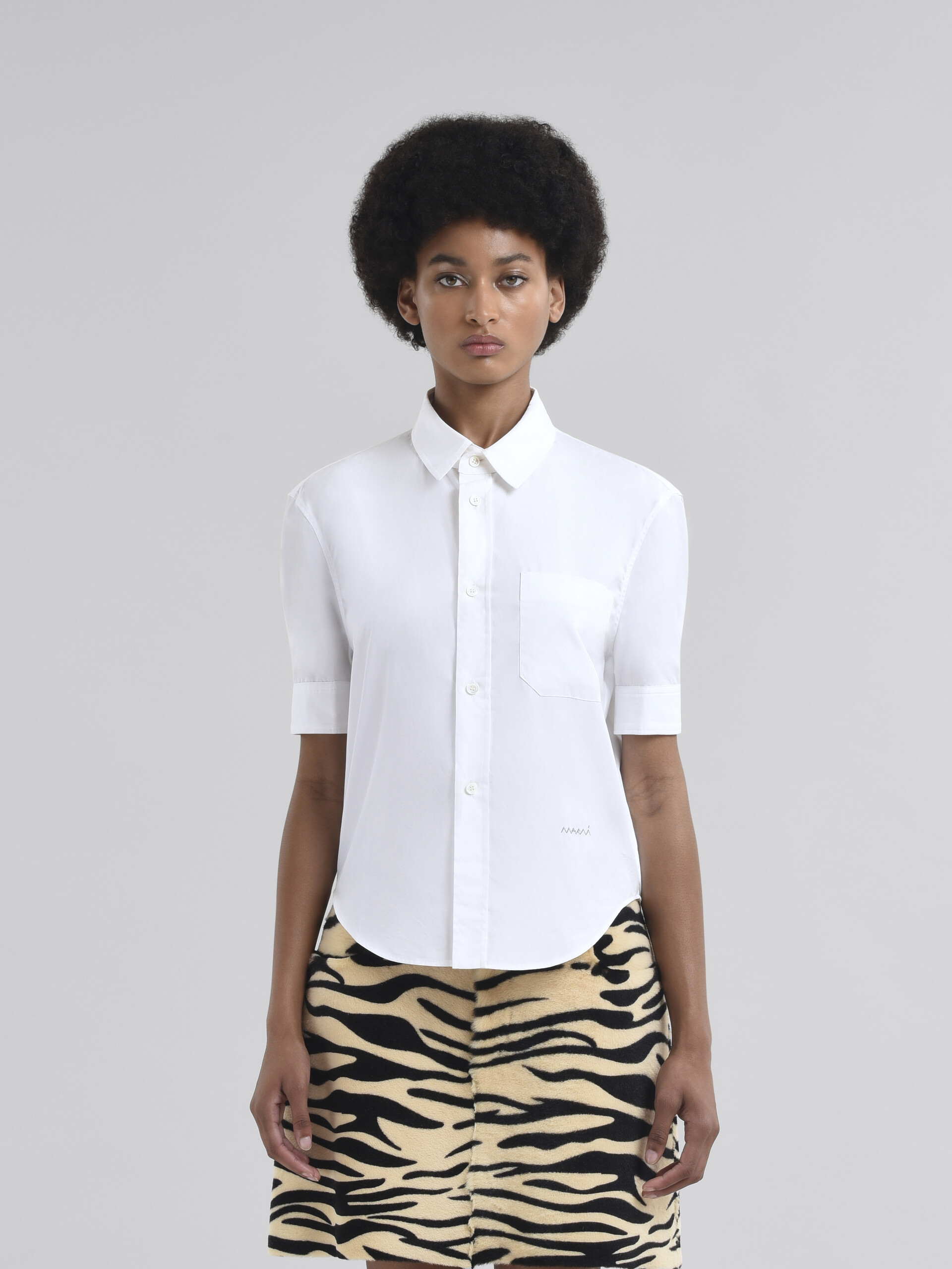 Short sleeved organic cotton shirt with Marni Symbol - Shirts - Image 2