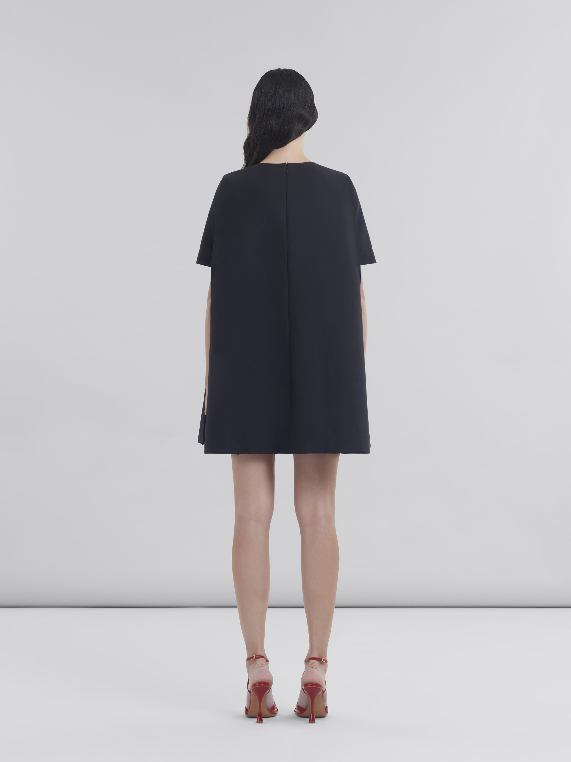 Short black flared dress with Marni Symbol - Dresses - Image 3