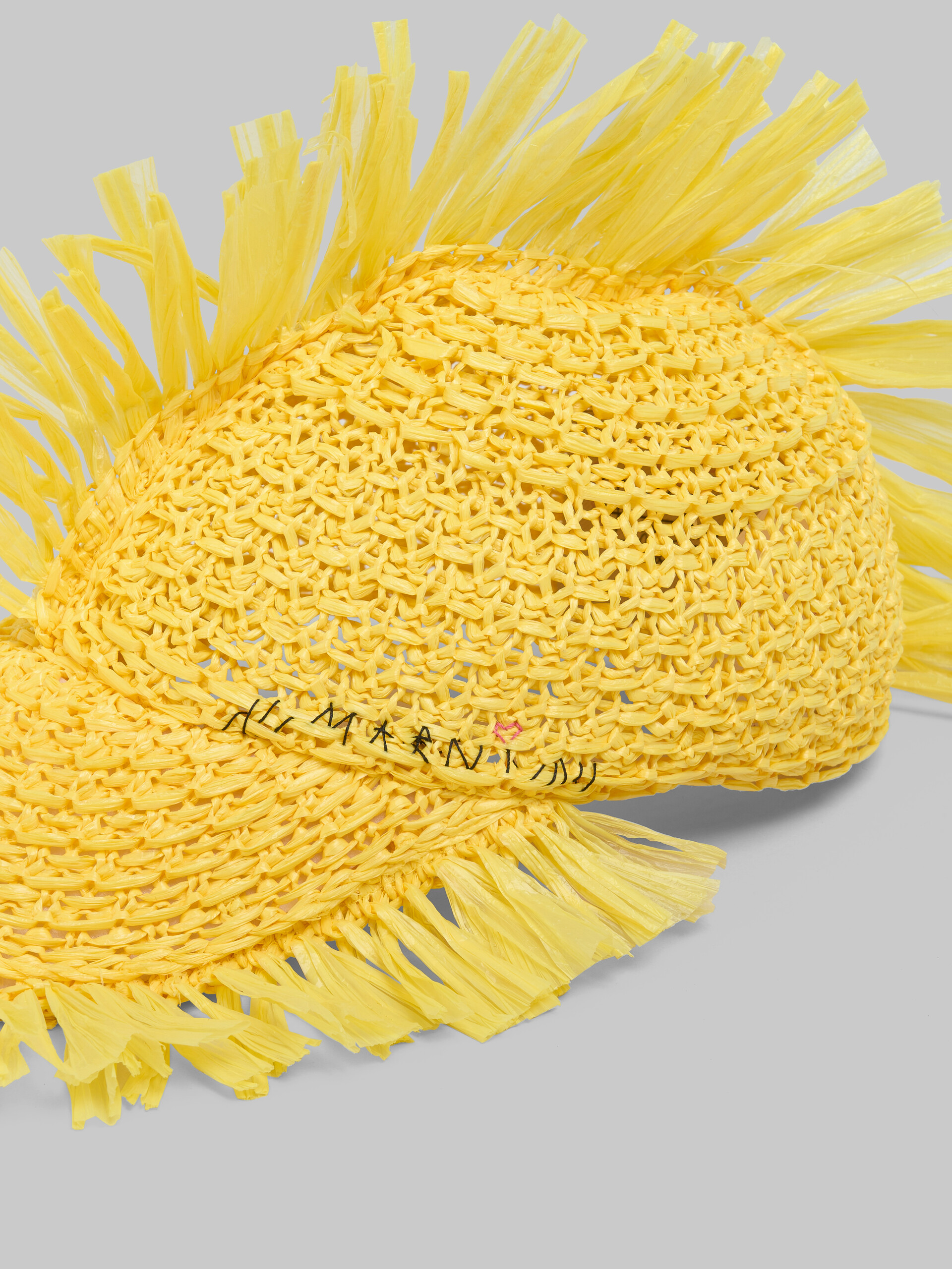 Yellow raffia-effect baseball cap - Hats - Image 4