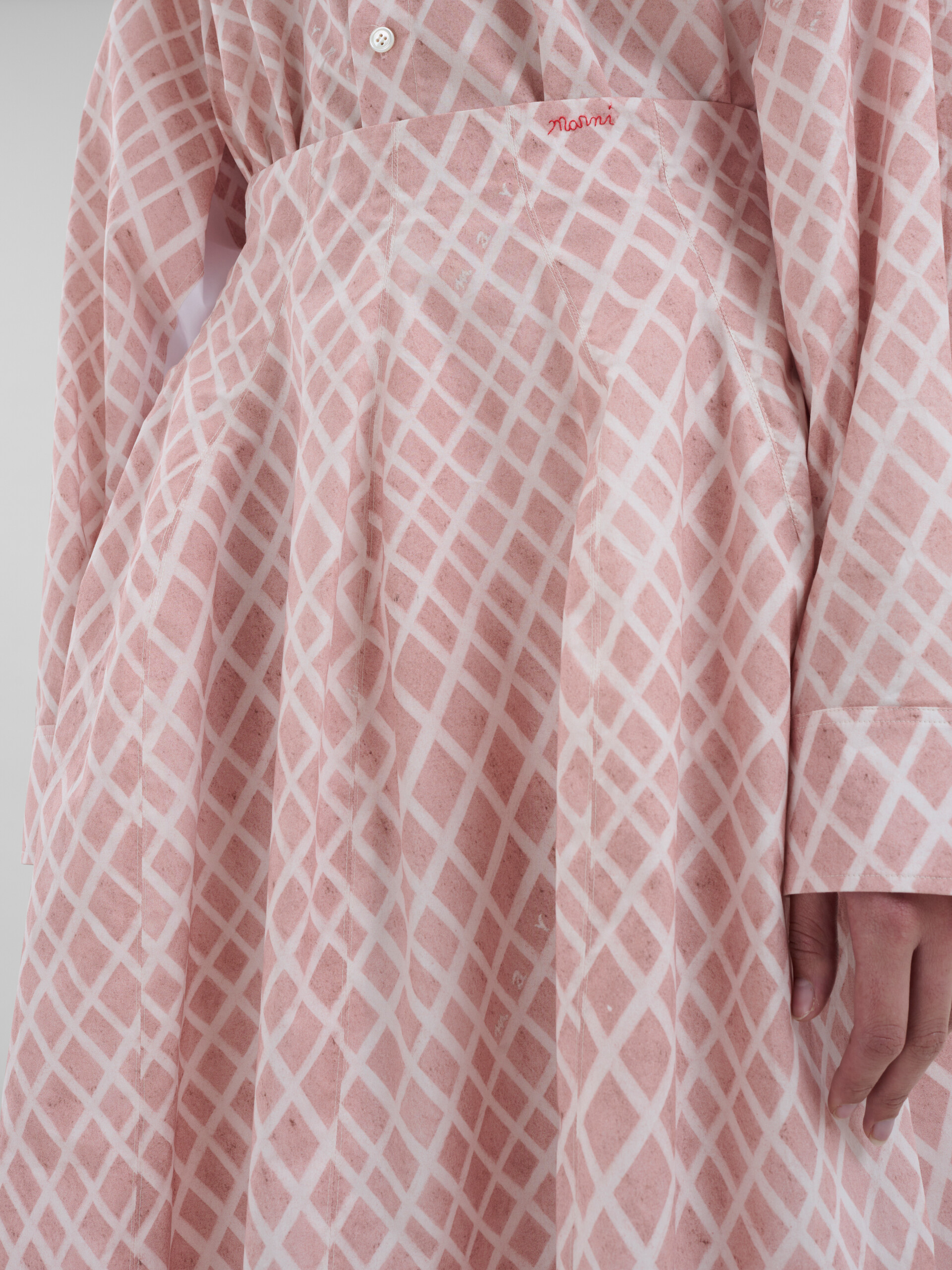Falda midi rosa de popelina con estampado Landscapes - Faldas - Image 4