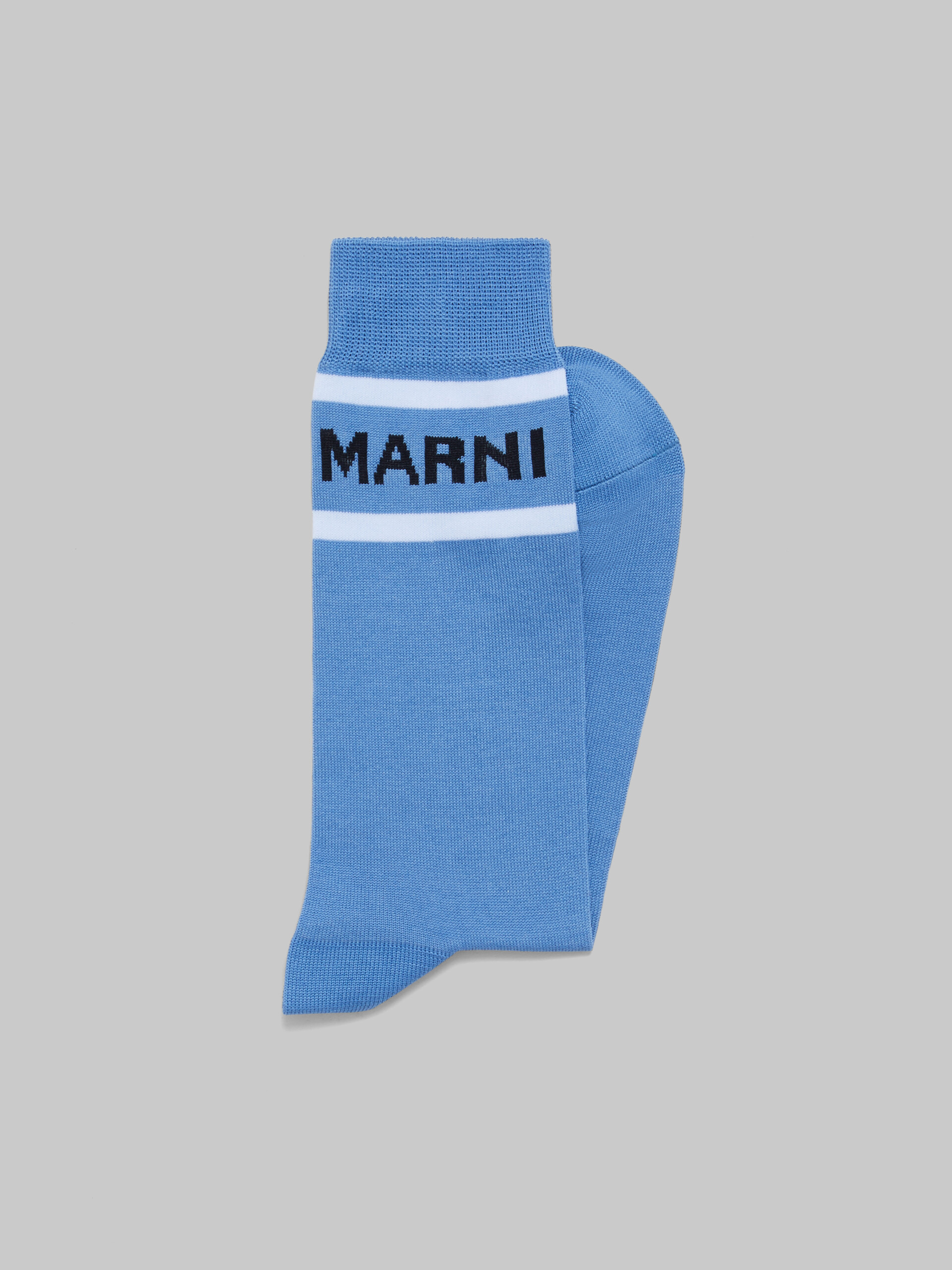 Green cotton socks with logo cuffs - Socks - Image 2