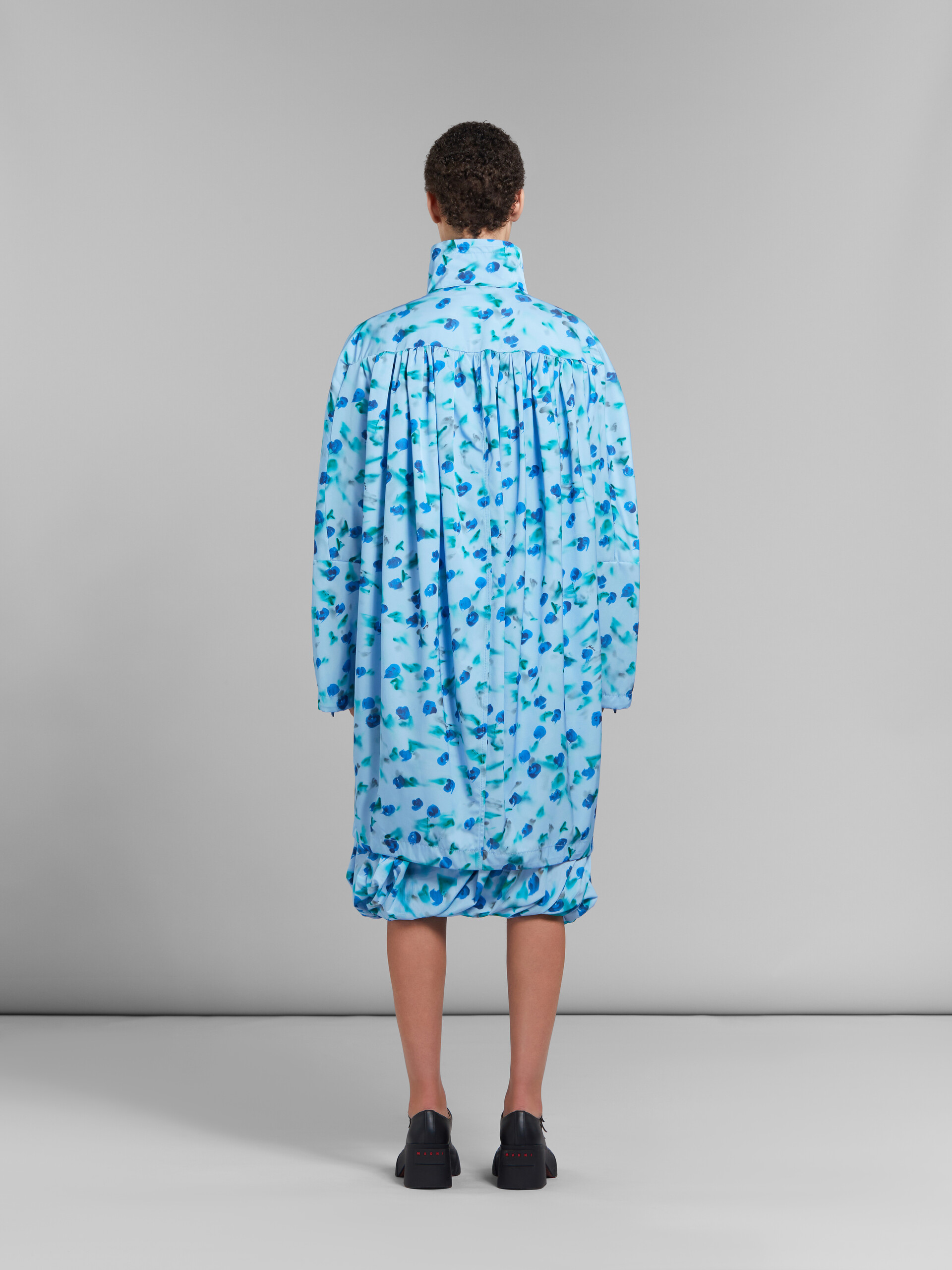 Parka en taffetas froncé bleu clair avec imprimé Reverie - Manteaux - Image 3