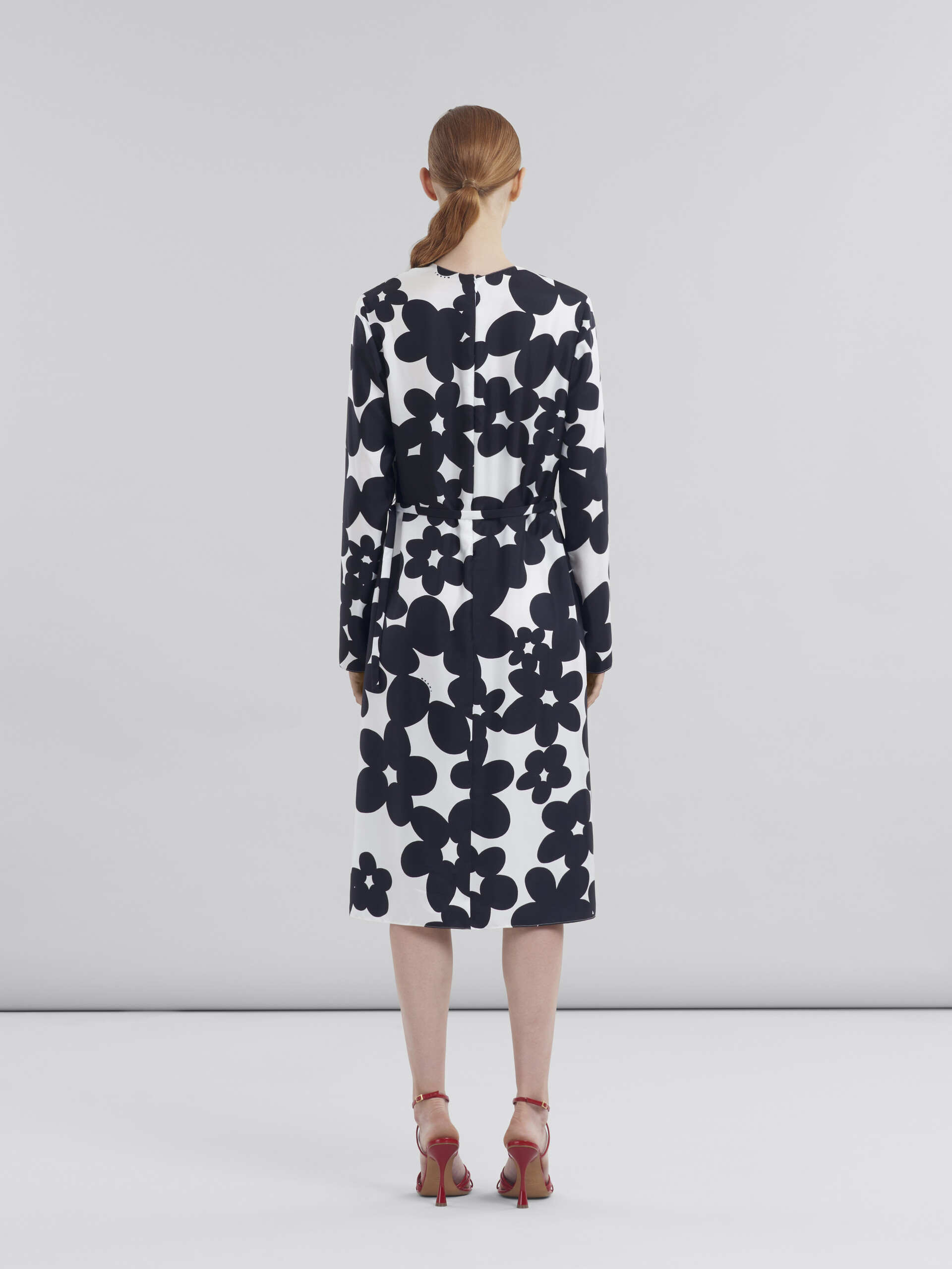 Black and white Dilles print silk dress - Dresses - Image 3