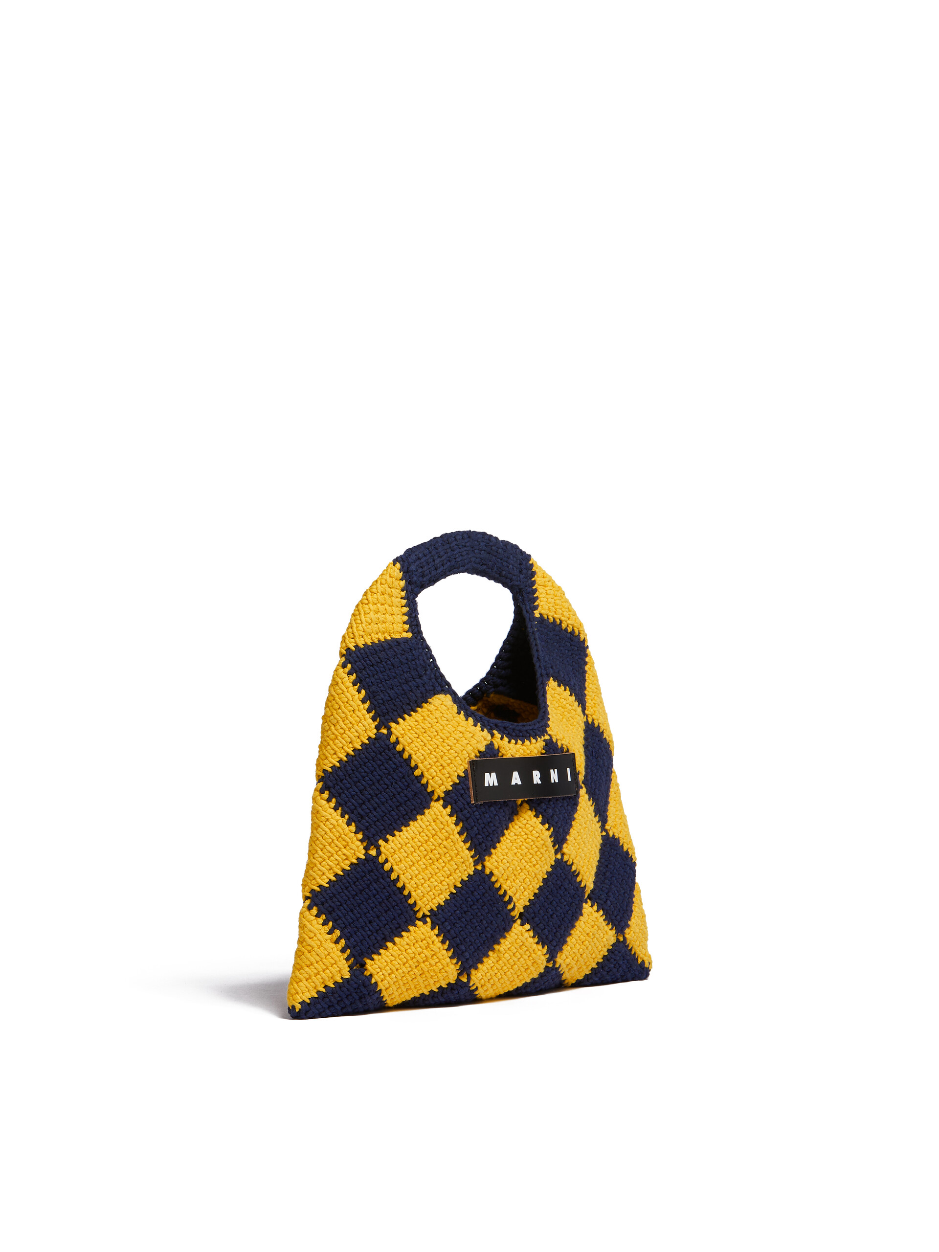 ブルー&ブラウン MARNI MARKET DIAMOND テックウールバッグ ミニ - ショッピングバッグ - Image 2