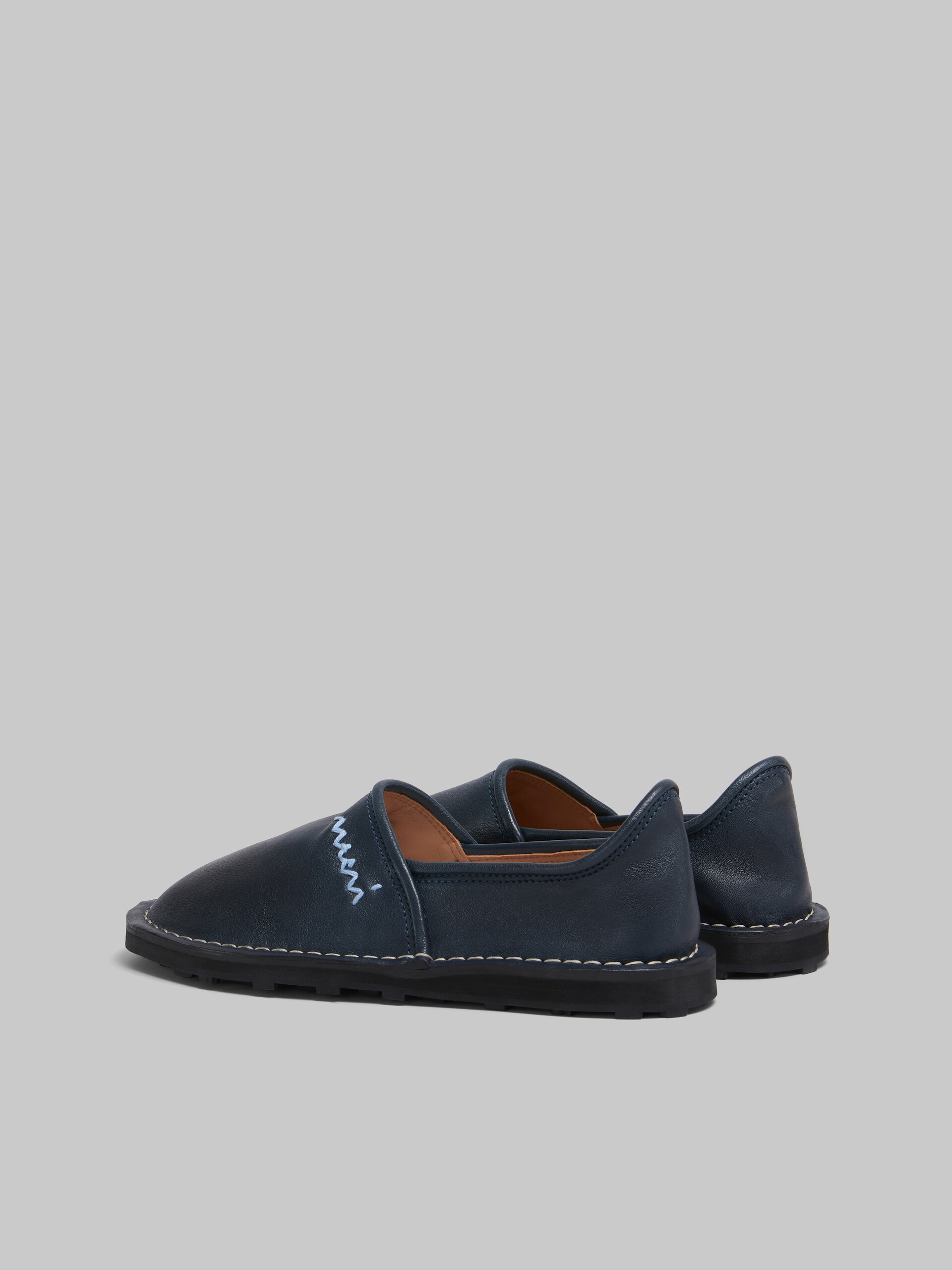 Blue leather slip-on loafer with Marni Symbol - Mocassin - Image 3