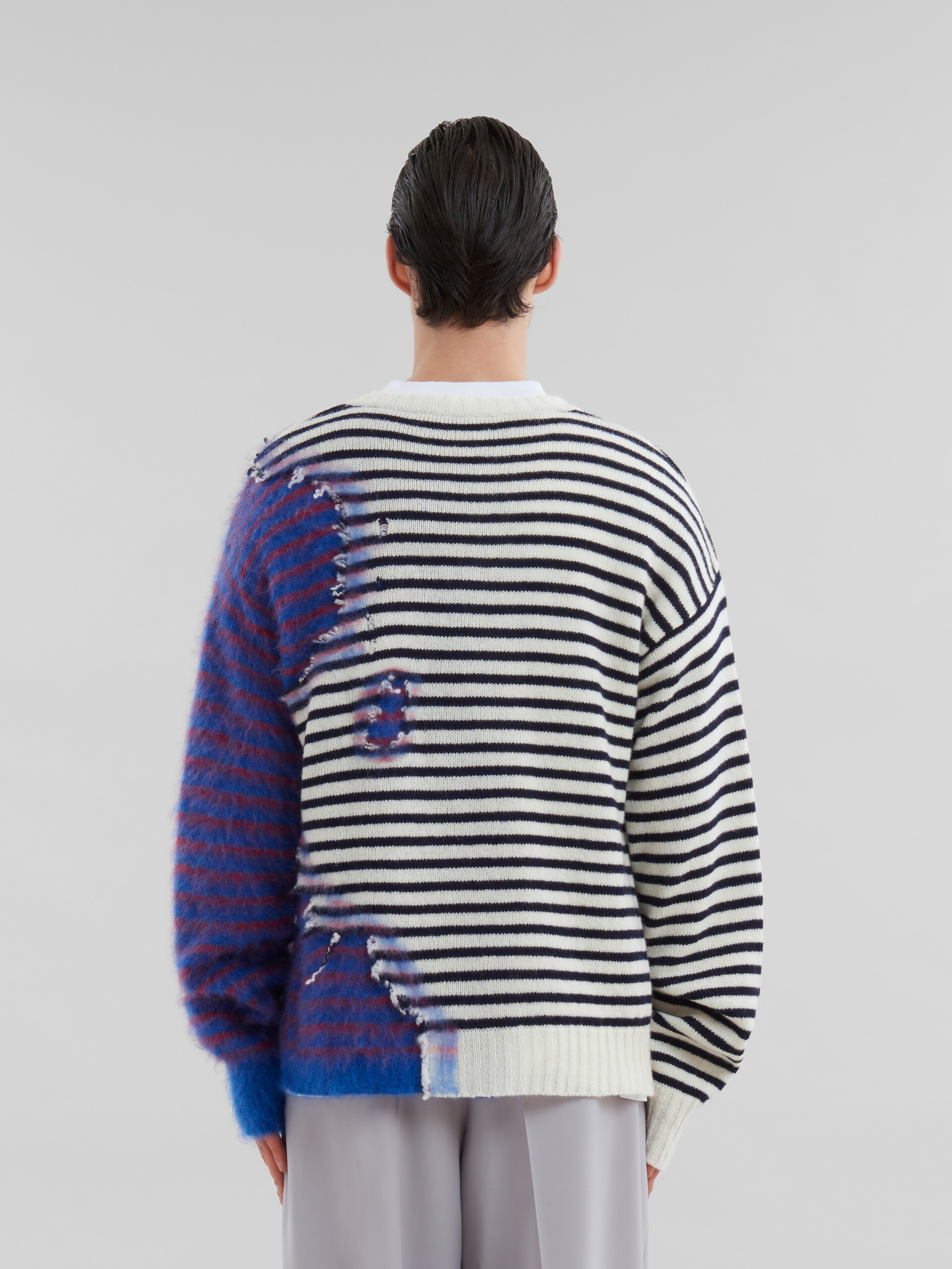 Mehrfarbiger 2-in-1-Pullover aus Wolle und Mohair mit Steifen - Pullover - Image 3