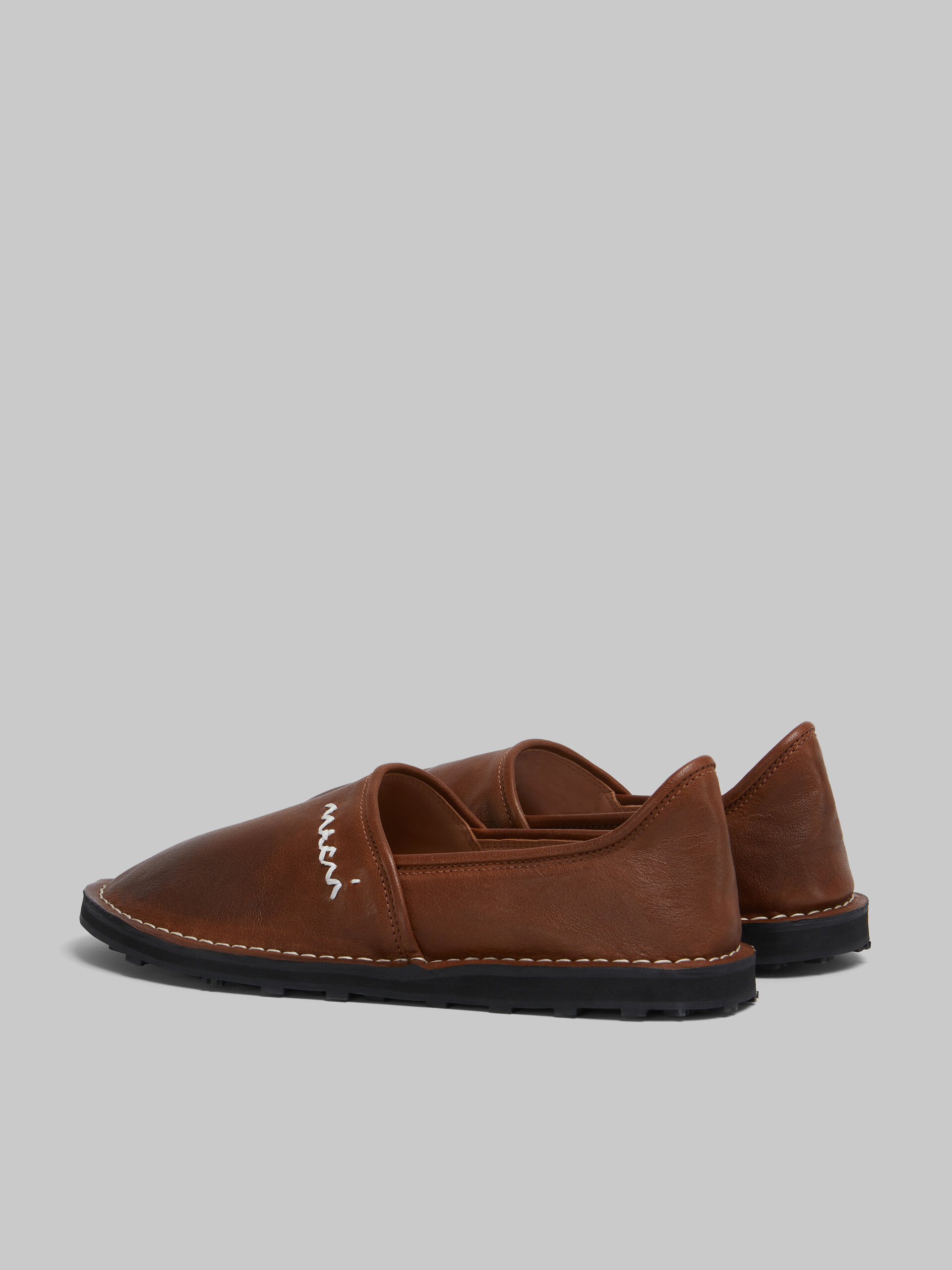 Blue leather slip-on loafer with Marni Symbol - Lace-ups - Image 3