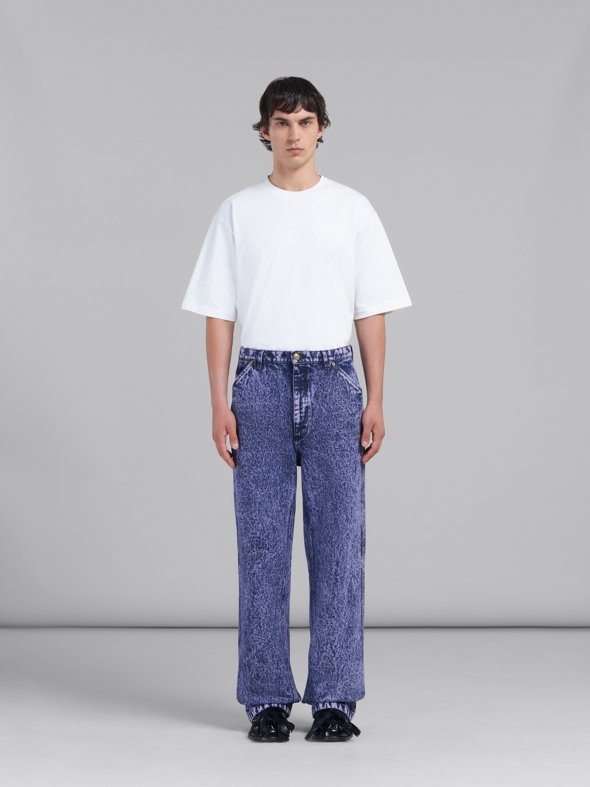 Blue marble-dyed denim jeans - Pants - Image 2