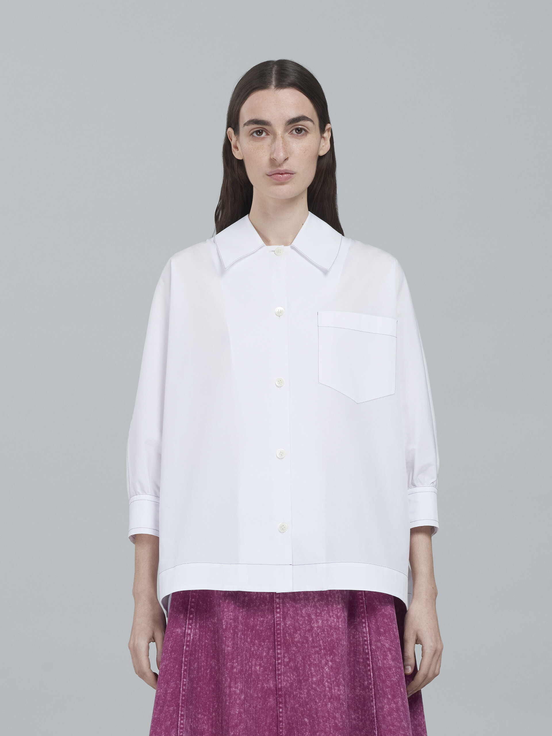 Hemd aus weißer Popeline - Hemden - Image 2