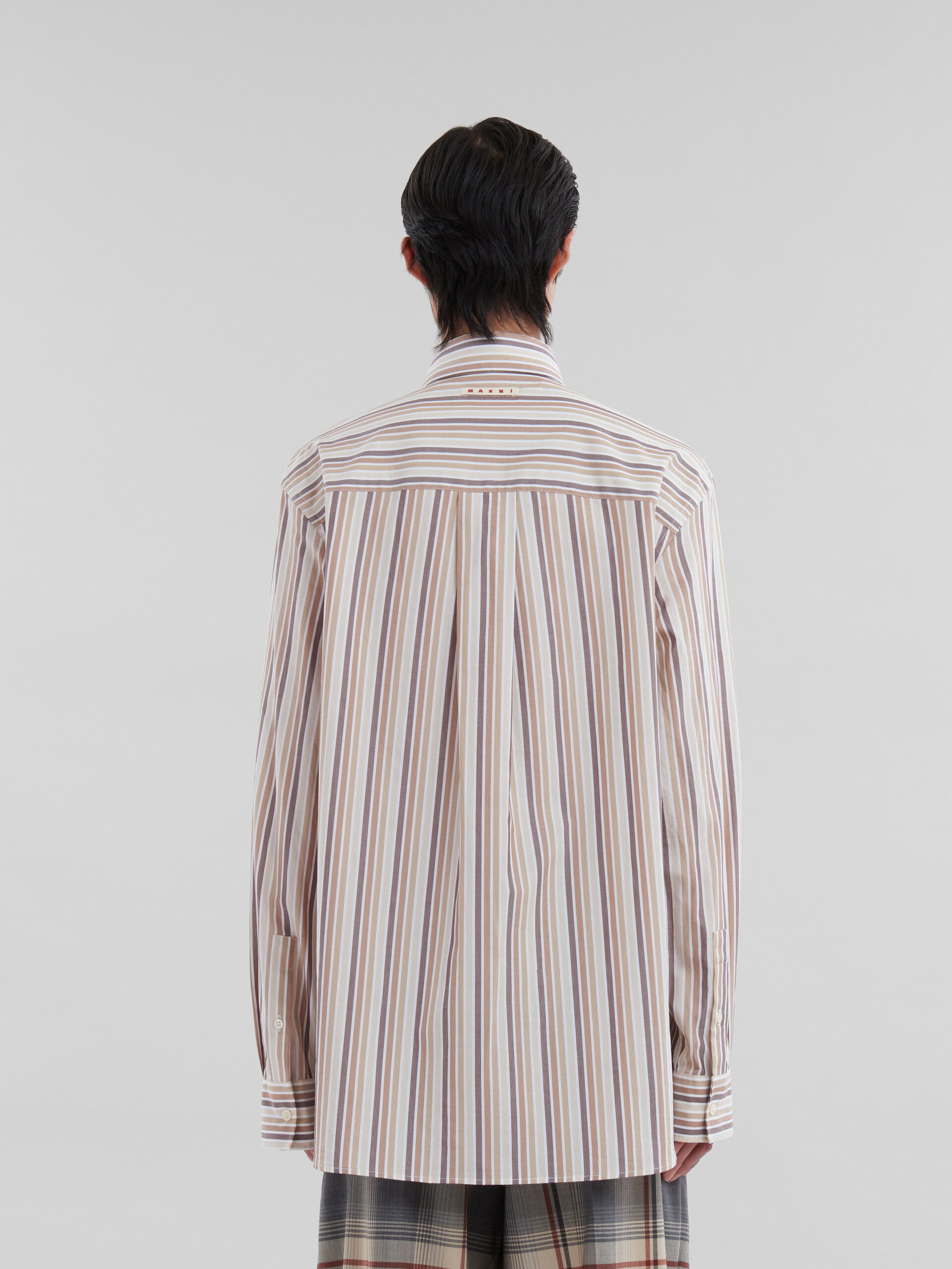 Pink striped organic poplin shirt - Shirts - Image 3