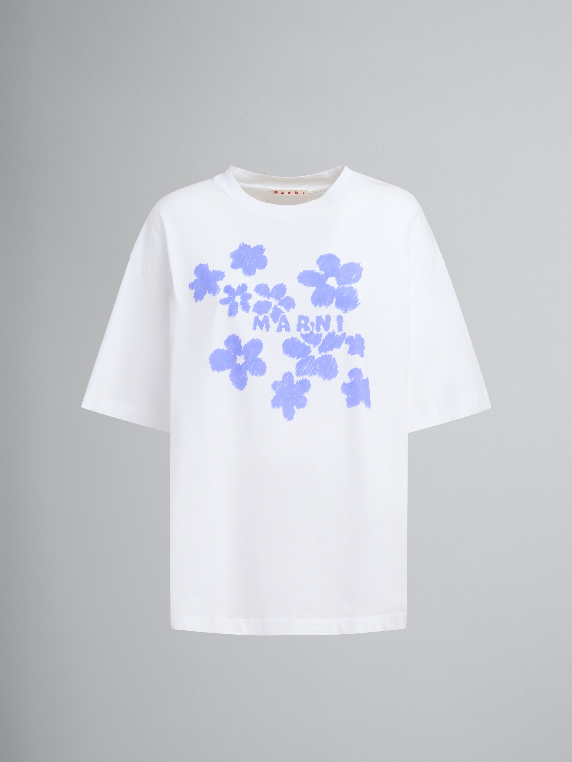 White cotton T-shirt with Daisy Garden print - T-shirts - Image 1