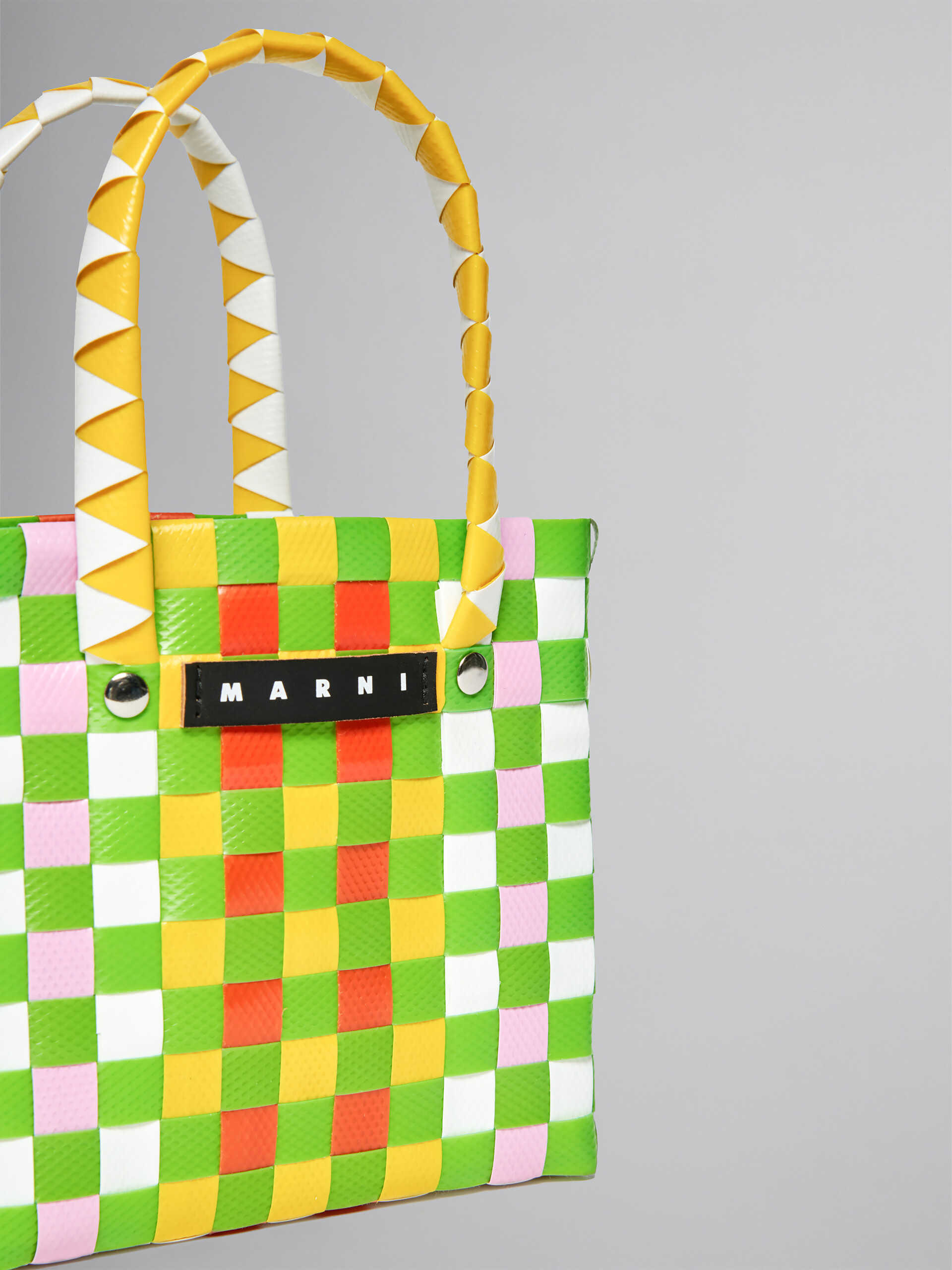 Mehrfarbiger Shopper BASKET in Weiß - Tasche - Image 4