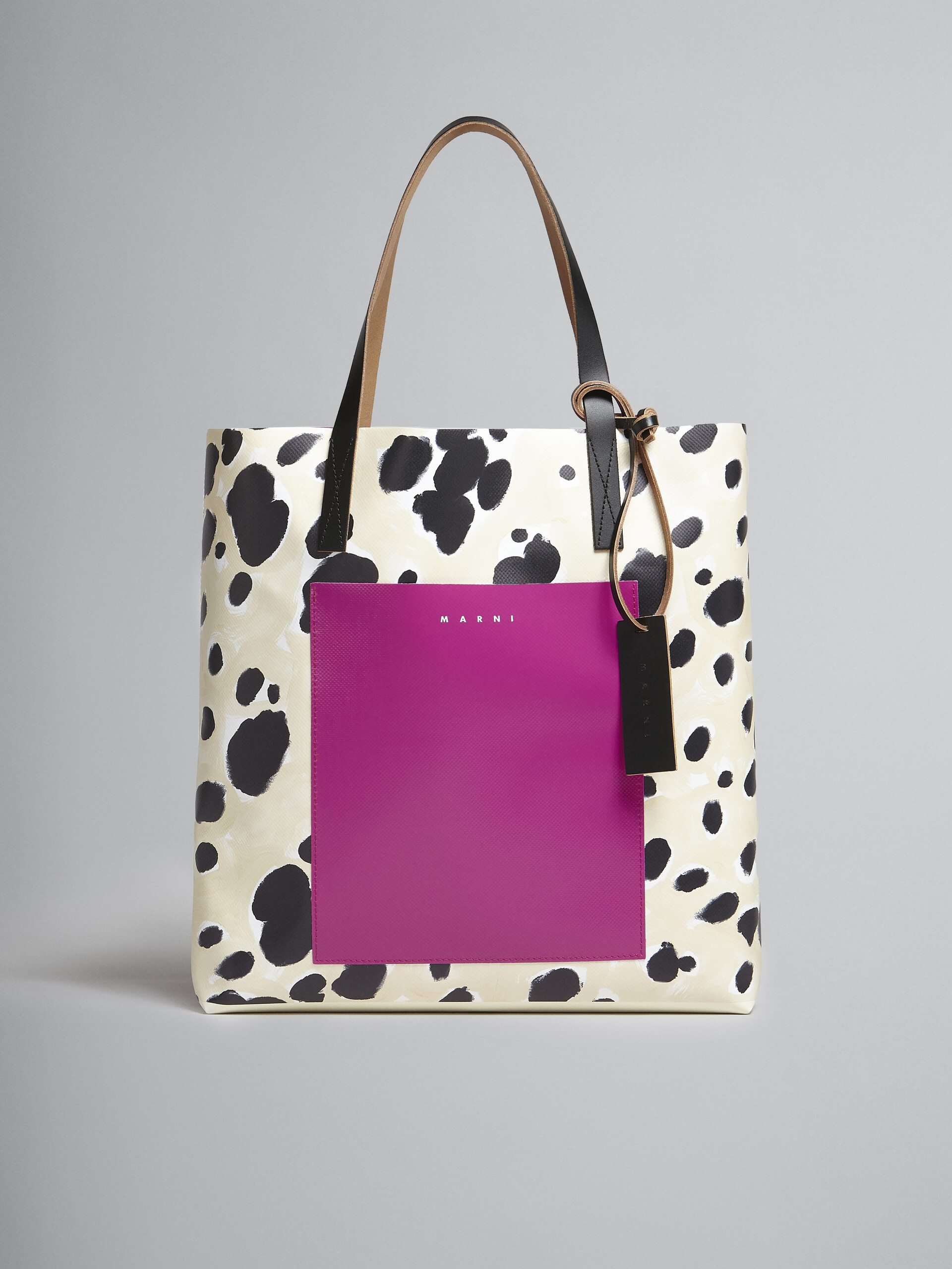 Large white Pop Dots print shopping bag - Shopping Bags - Image 1