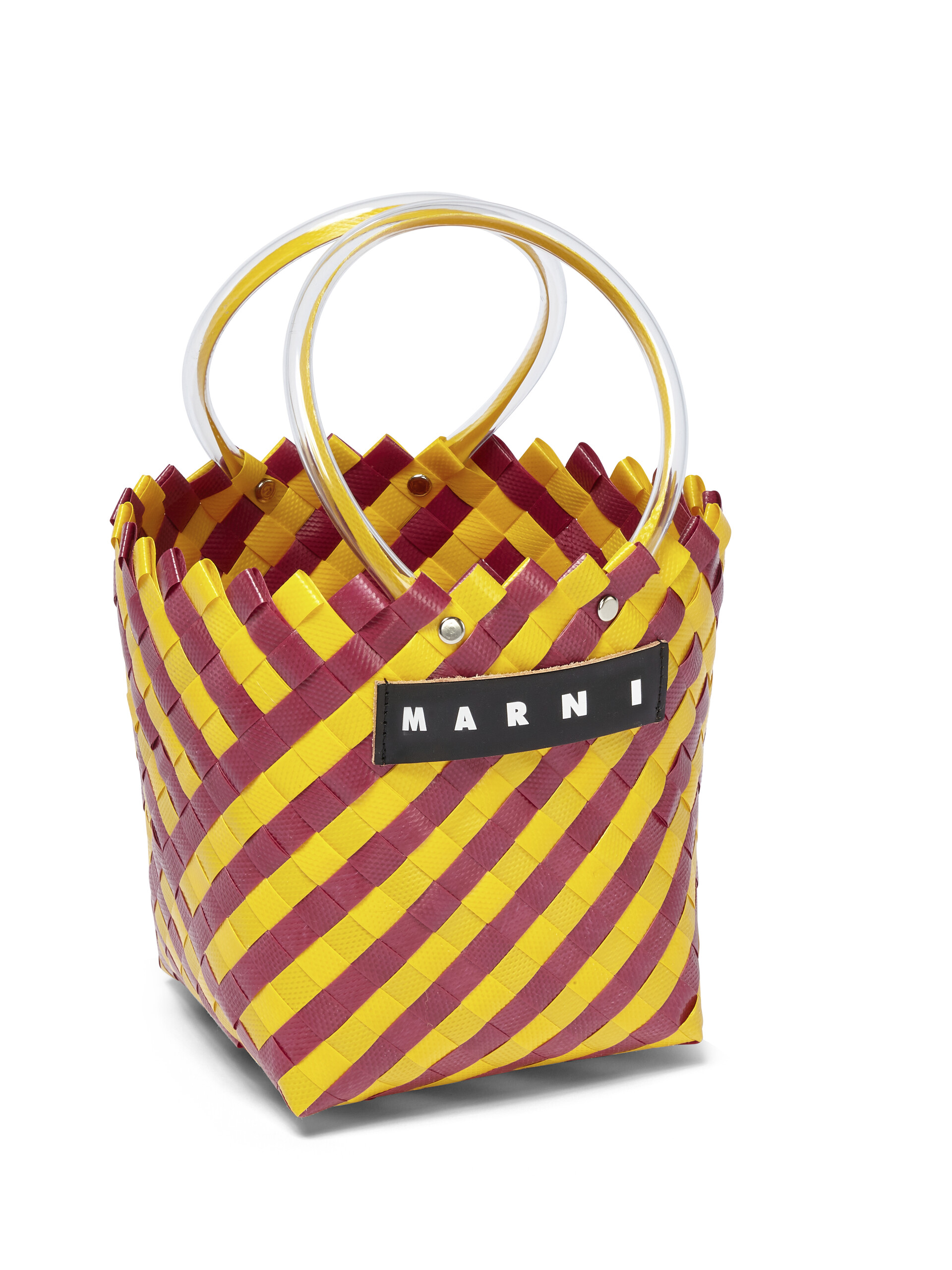 MARNI MARKET TAHA bag in blue and white woven material - Shopping Bags - Image 4