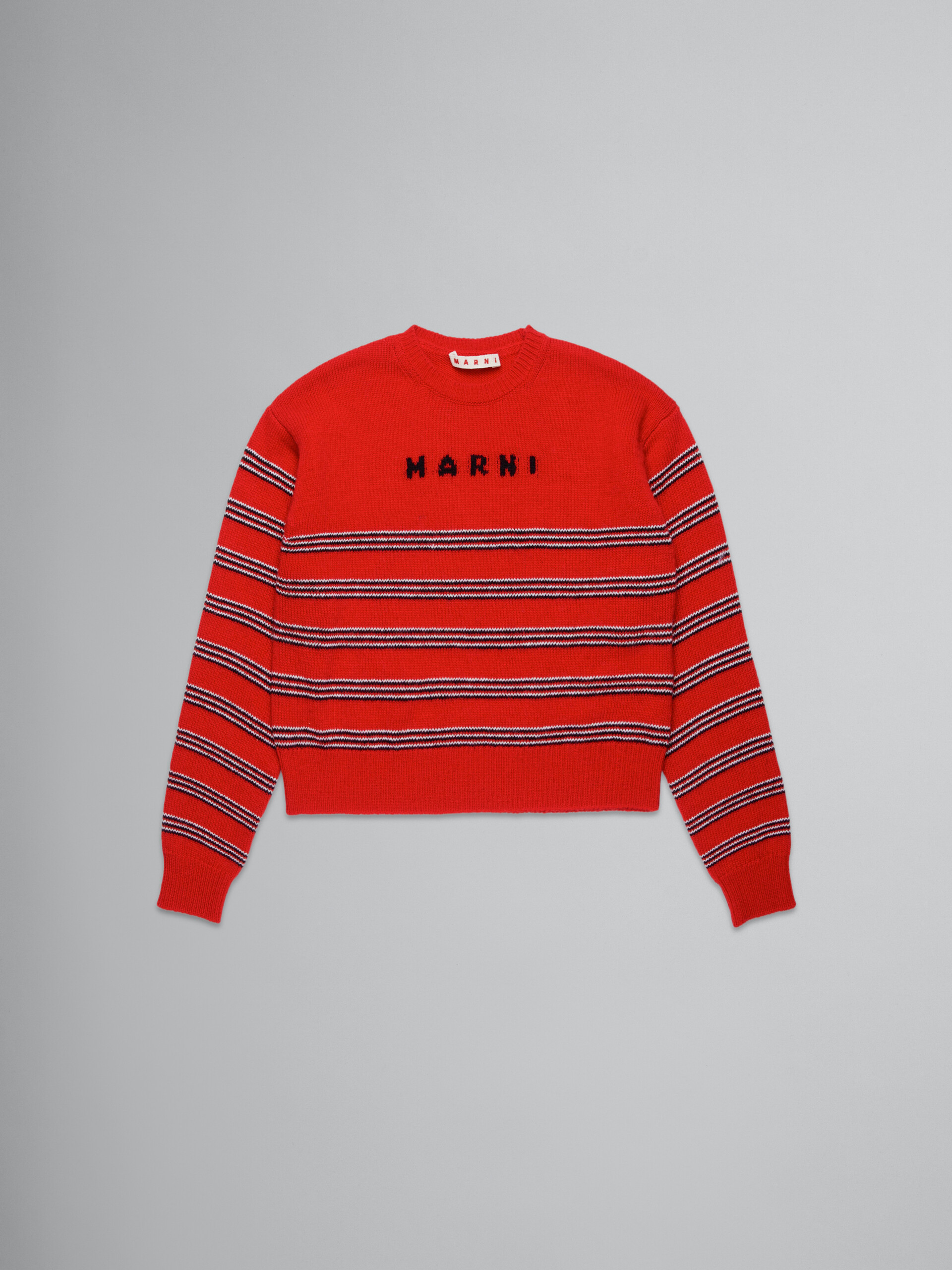 Striped wool-blend pullover - Knitwear - Image 1