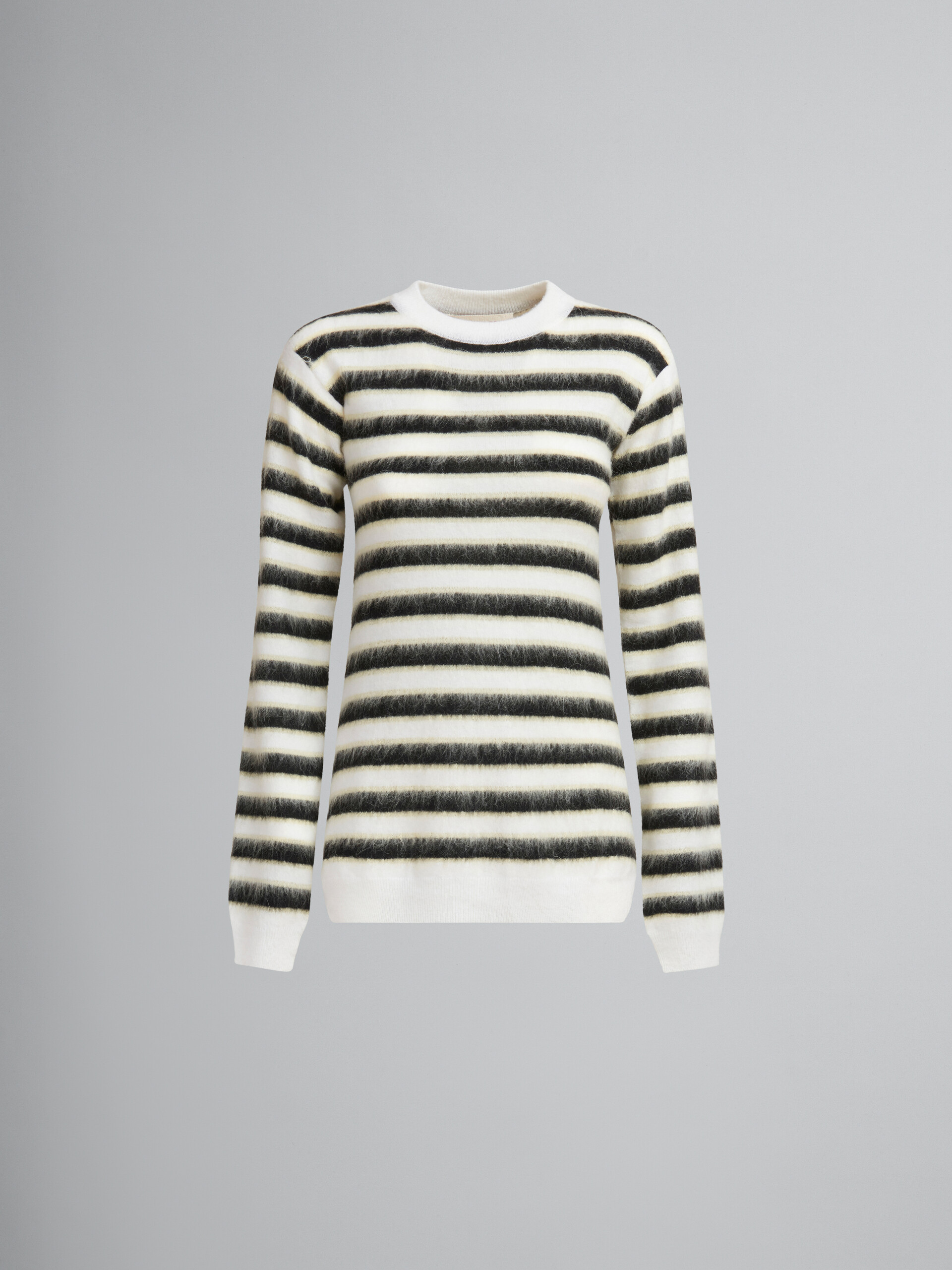 Maglione in lana-mohair a righe bianche e nere - Pullover - Image 1
