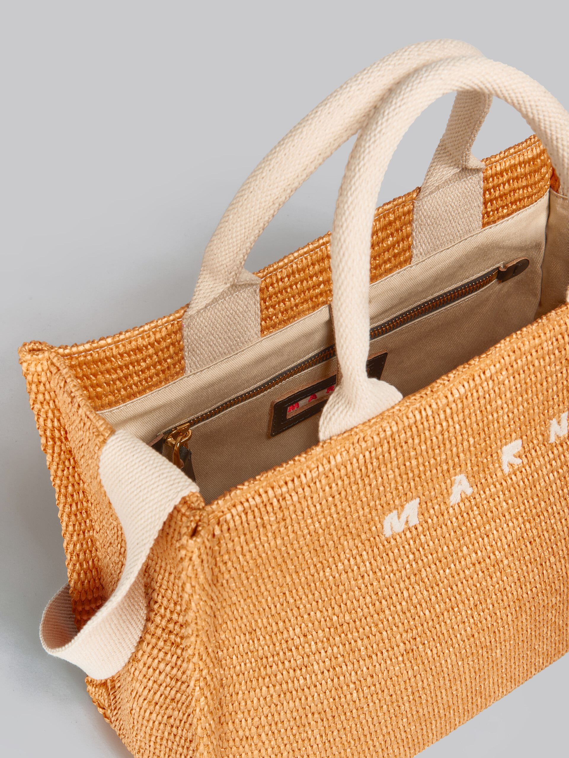 Tote Bag Piccola in tessuto effetto rafia lilla - Borse shopping - Image 4