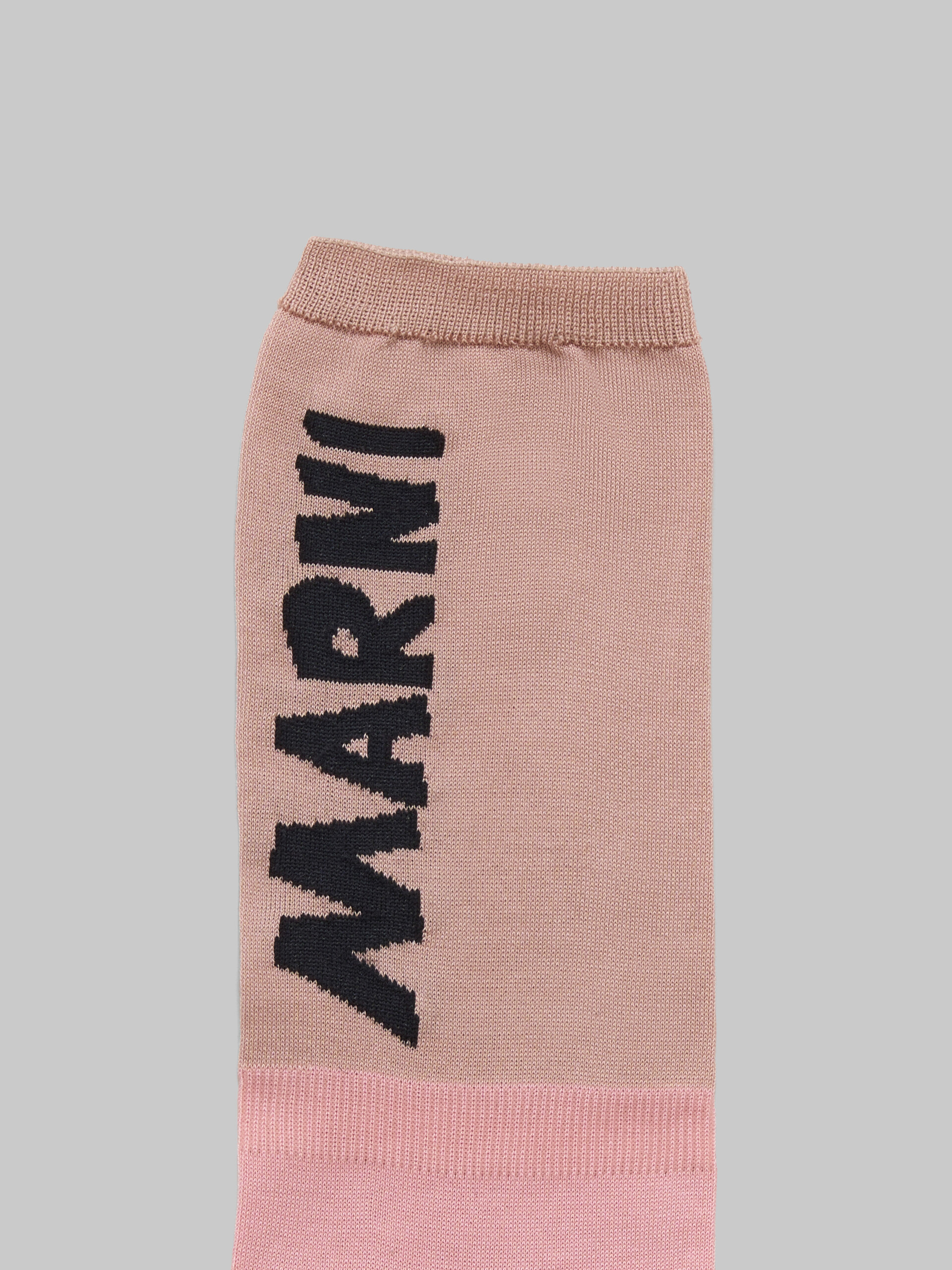 Pink and beige socks with Marni logo - Socks - Image 3