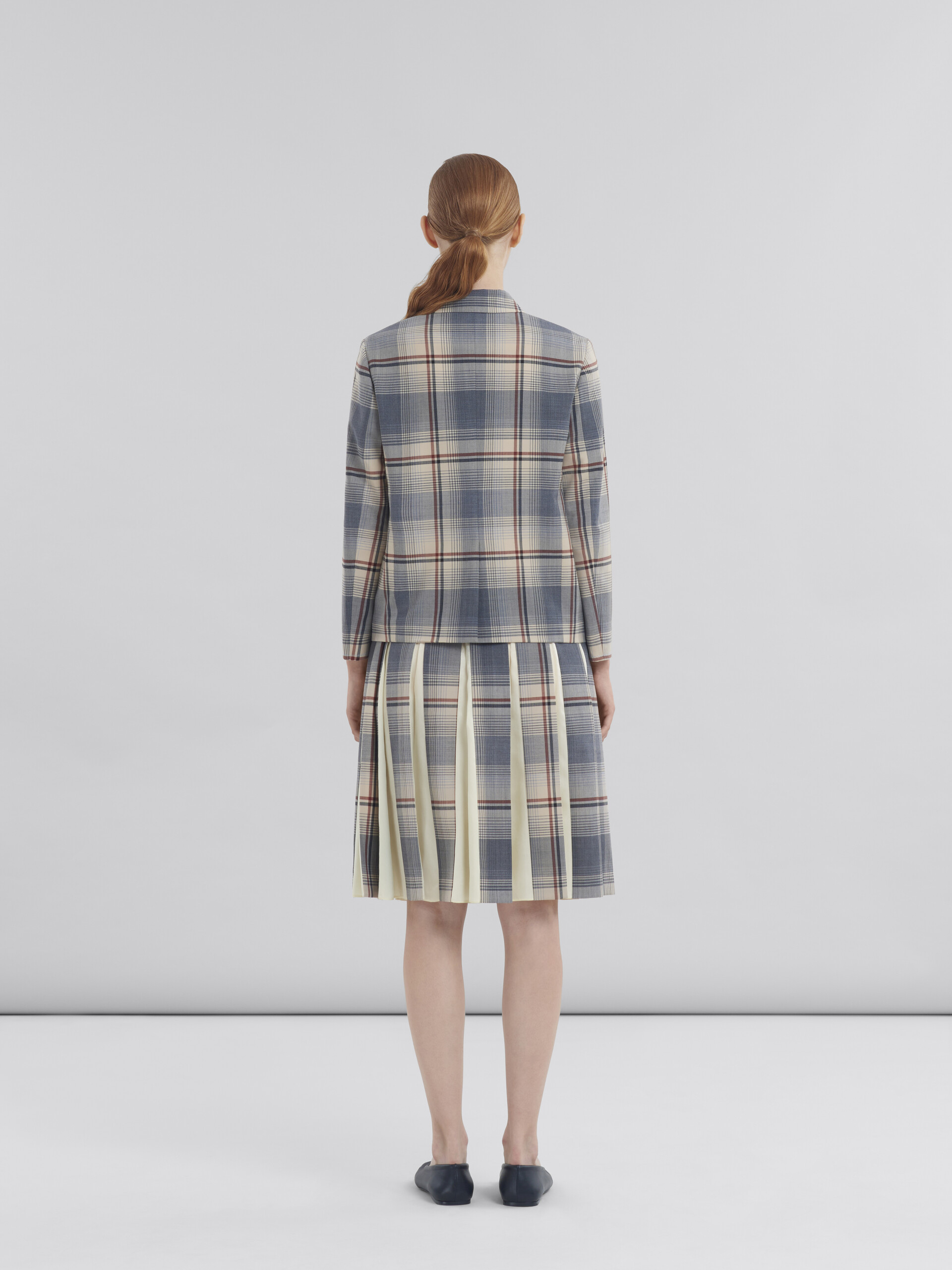 Grey checked wool jacket with Marni mending - Jackets - Image 3