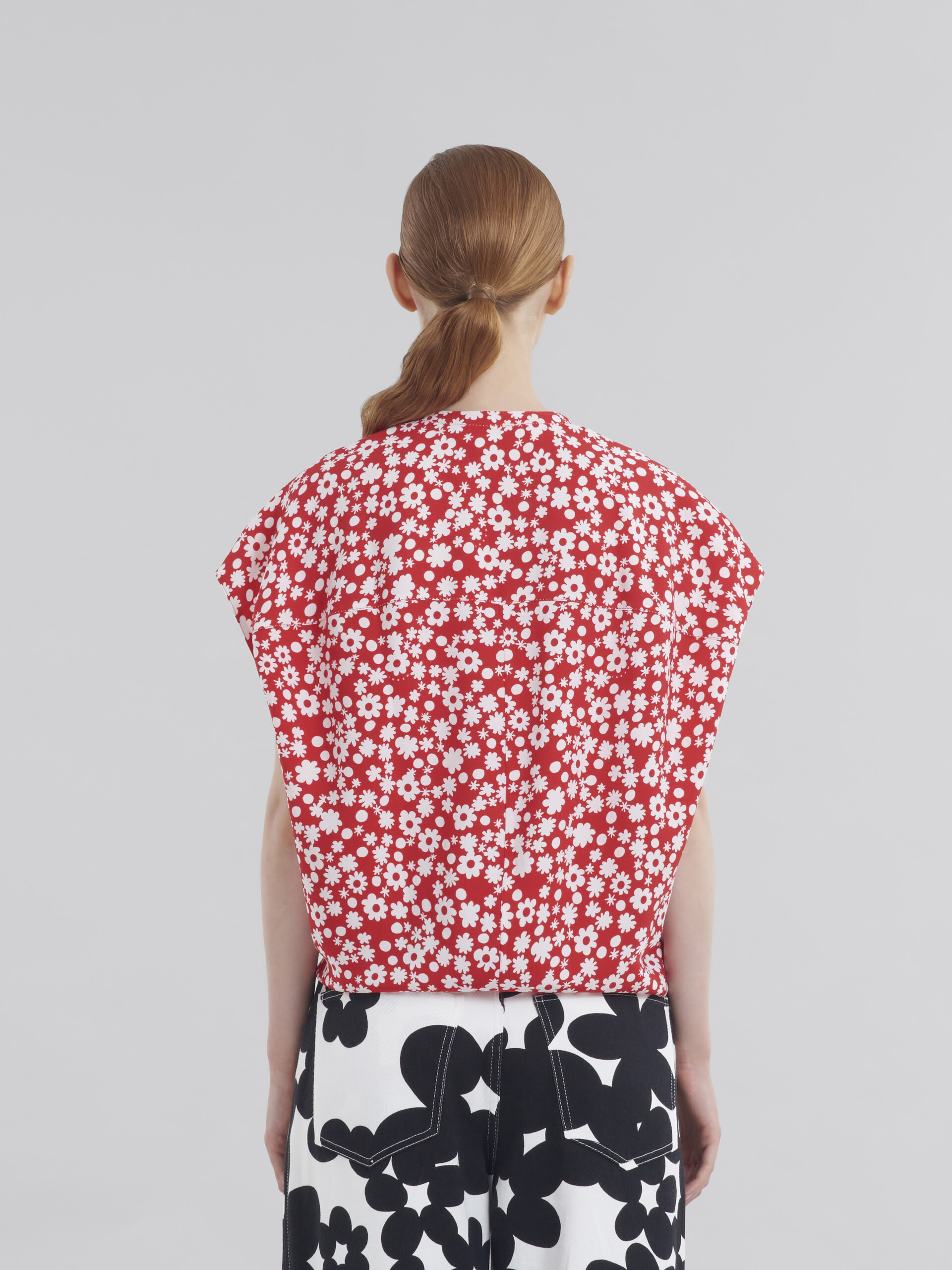 Red and white Pop Fields print shirt - Shirts - Image 3